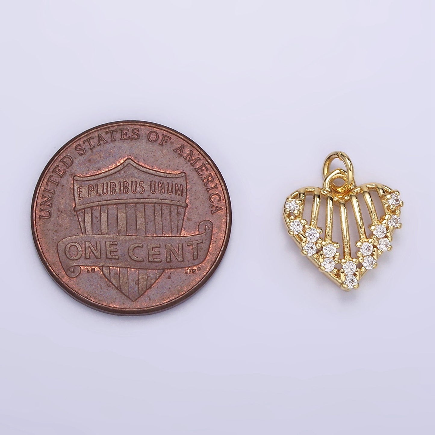 18k Gold Filled Heart Charm Micro CZ Pave Love Pendant, DIY Fashion Jewelry Making Supply for Necklace, Bracelet M115