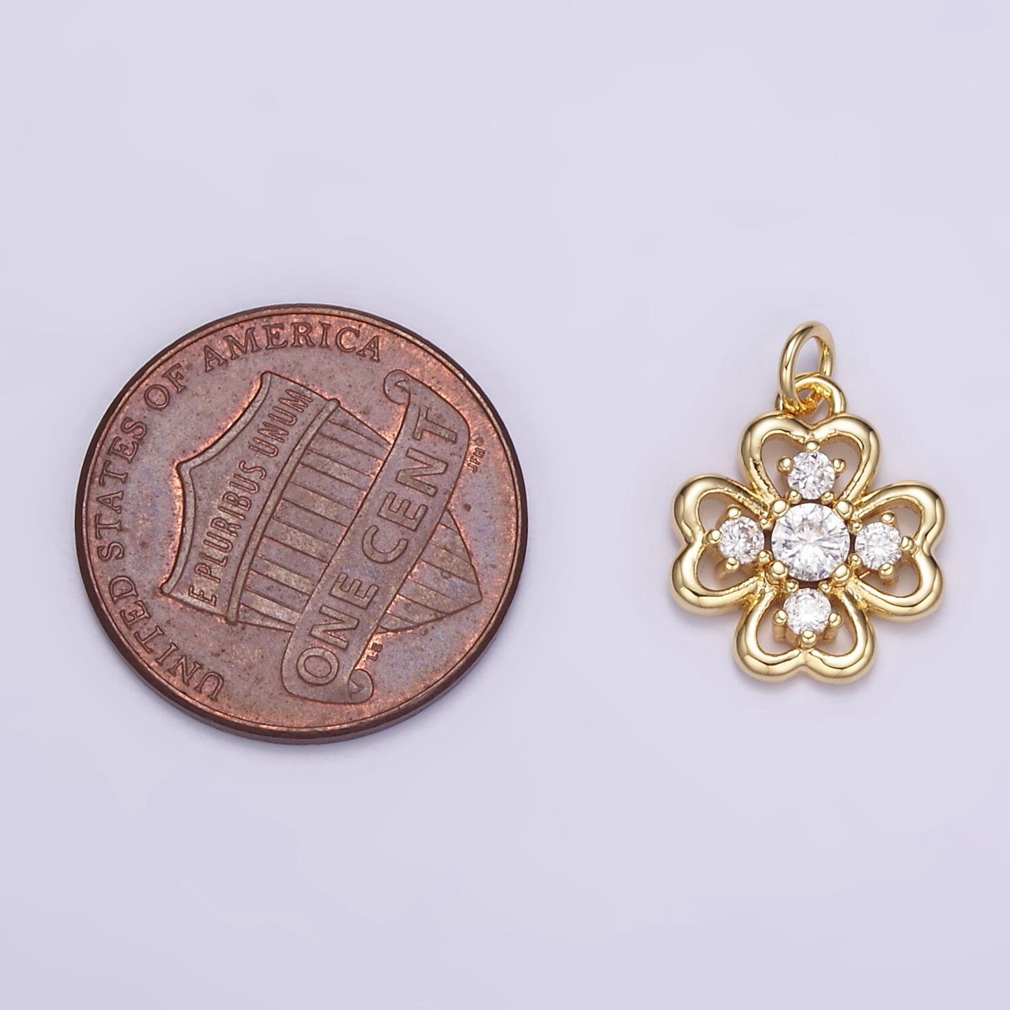 Micro Pave CZ Flower Charm Mini Gold Flower Patch Cubic Charm Dainty Flower Pendant Dainty Charm for DIY supply M116