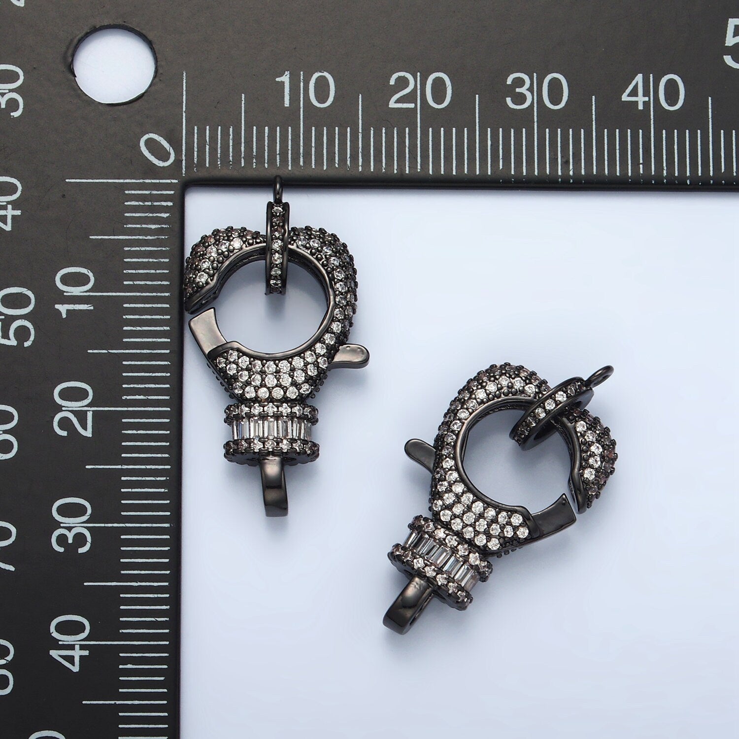 Gold Filled Black Heart Shaped Lobster Claw CZ Paved Supply | L-081