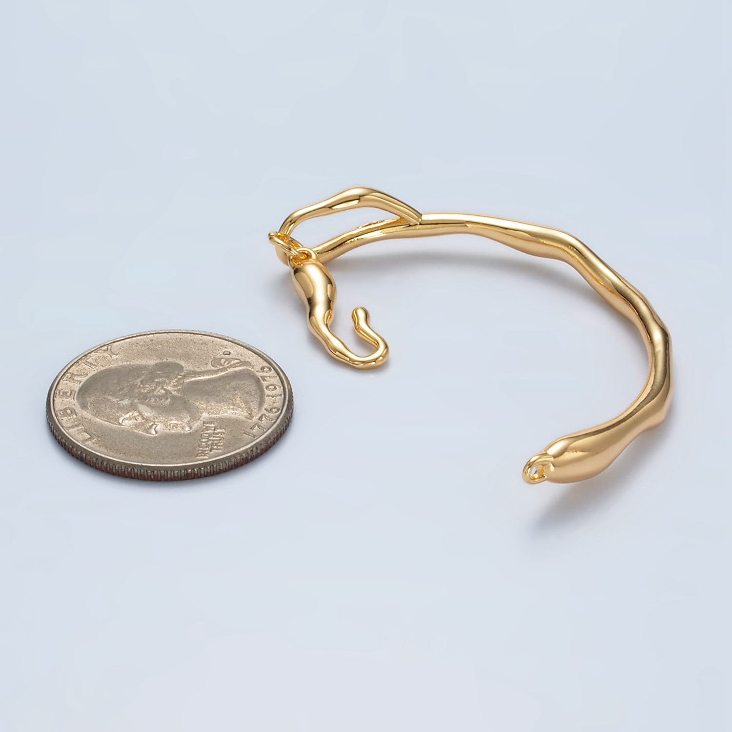 24K Gold Filled Curved Bar Latch Supply in Gold & Silver | Z-834