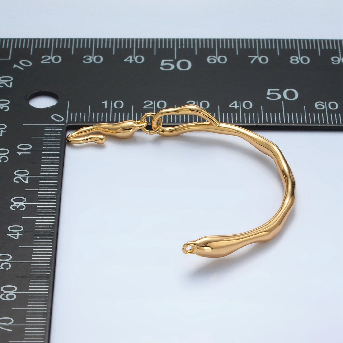 24K Gold Filled Curved Bar Latch Supply in Gold & Silver | Z-834