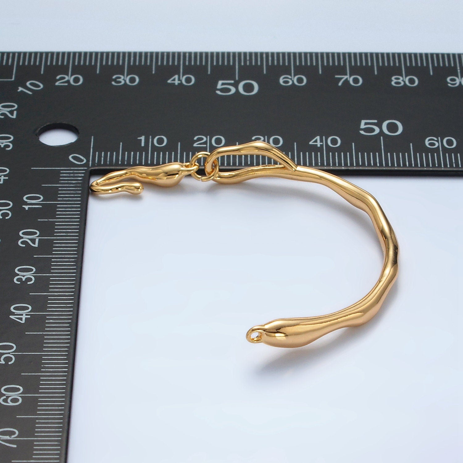24K Gold Filled Curved Bar Latch Supply in Gold & Silver | Z-834