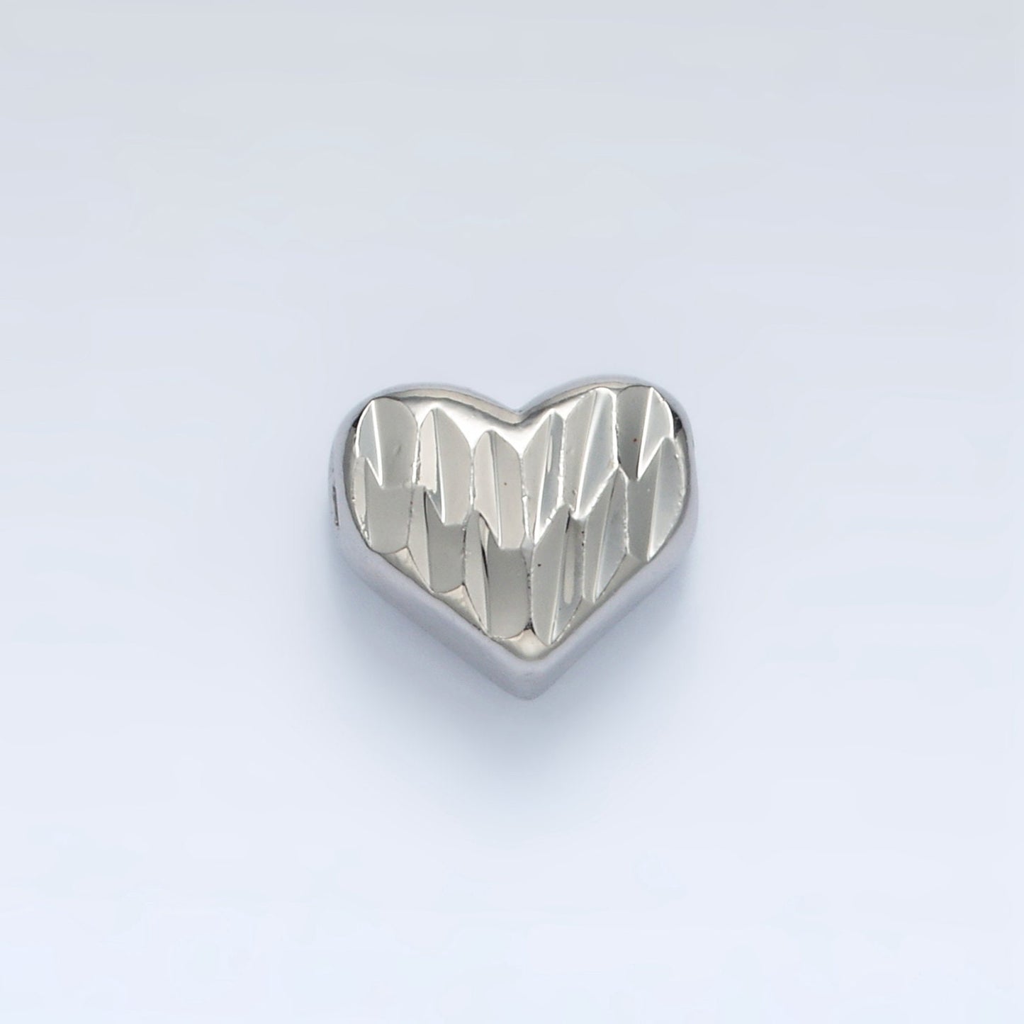 Gold Filled Dented Heart 9mm Bead in Gold and Silver | B-353