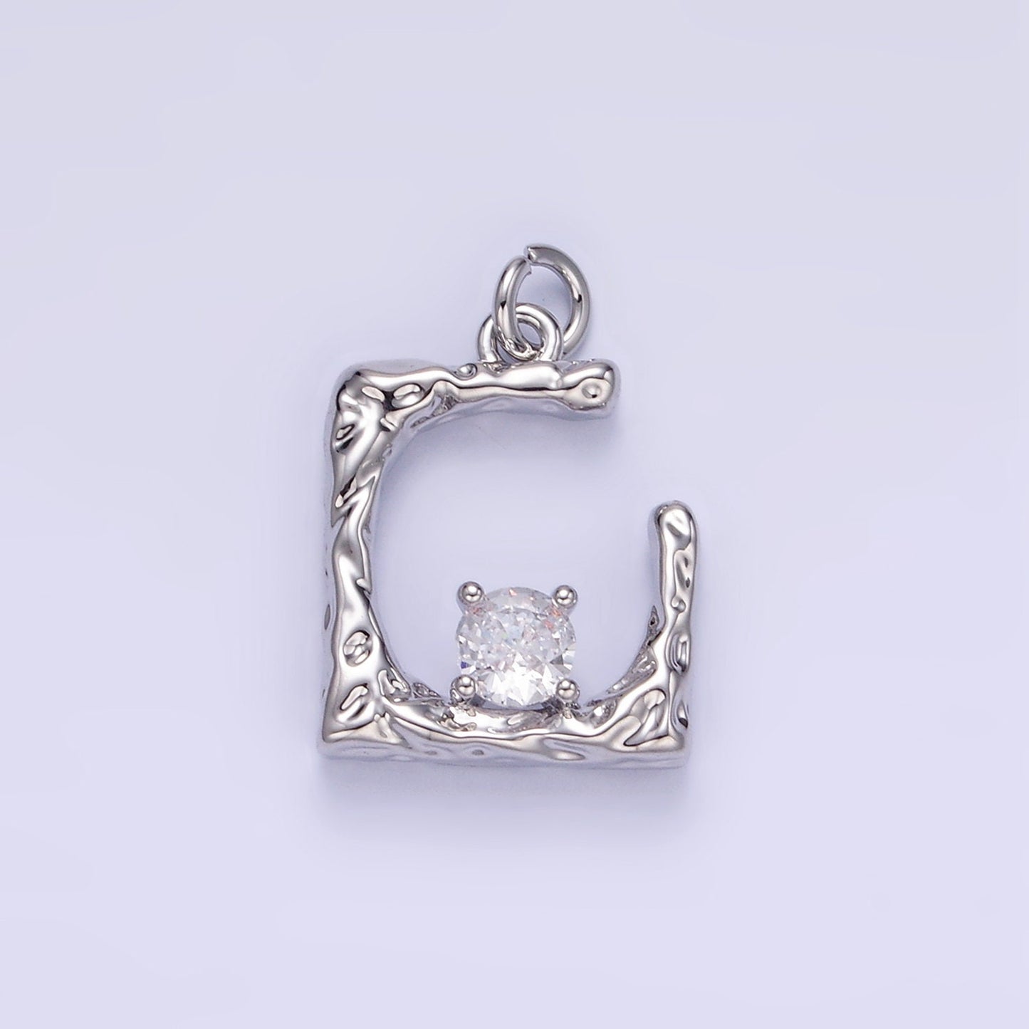 18K Gold Filled Clear Micro Pave CZ Half Square Pendant Charm Rustic Pendant Geometric Charm AG927