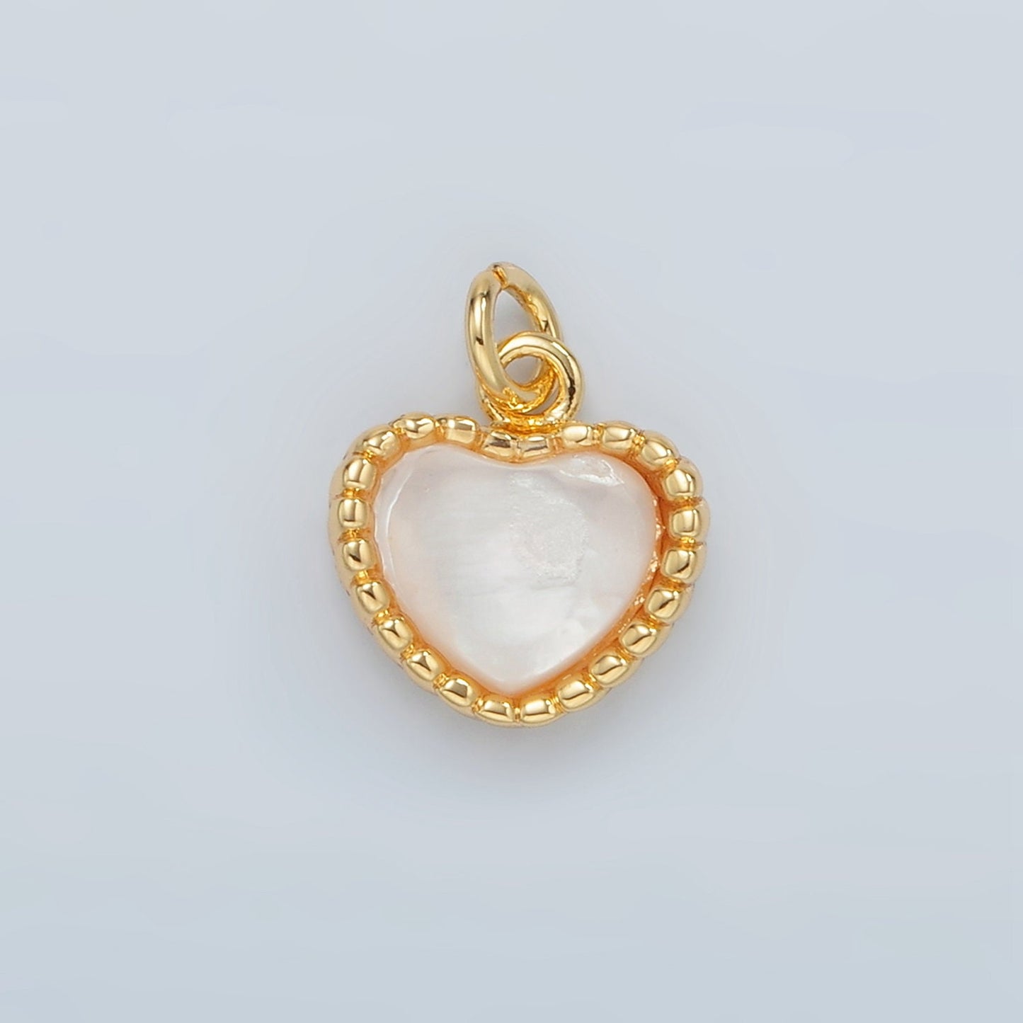 24k Gold Filled Shell Pearl Charm Heart Charms Pendant for Bracelet Necklace Earring Charm D669