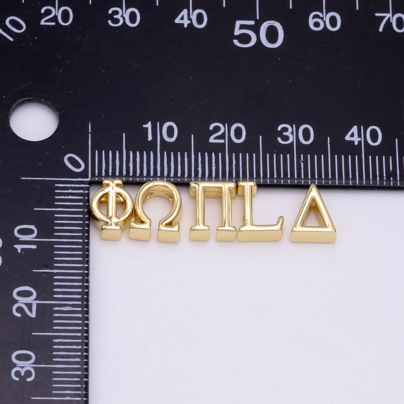Dainty Gold Fill Greek Letters Charm Sorority Fraternity Greek Letters Beads Gamma Omega Pi Delta Phi Greek Alphabet Initial Charm AF235-246
