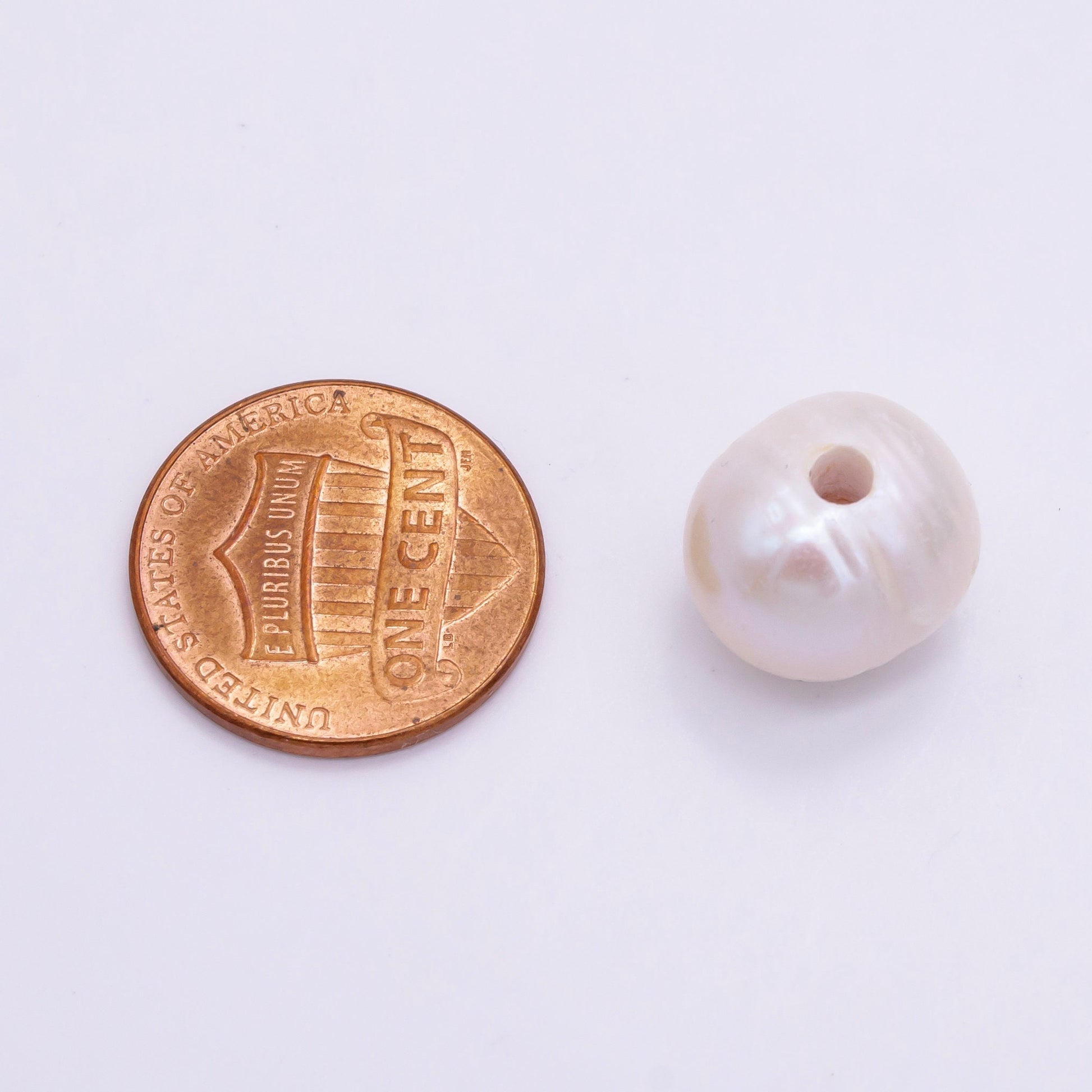 1x Potato Nugget Pearl A Quality Round Freshwater Pearl with 2.5mm Hole for Earring Bracelet Necklace Component Jewelry Making P1759