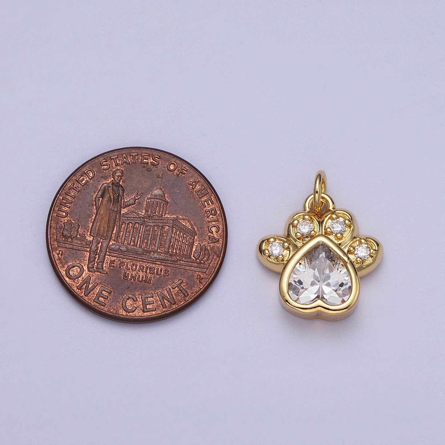 Small Dog Paw Print Pendant in 24k Gold Filled Micro CZ Pave Cubic Bear Paw Charm Fashion Jewelry Charm for Necklace Bracelet Earring C170