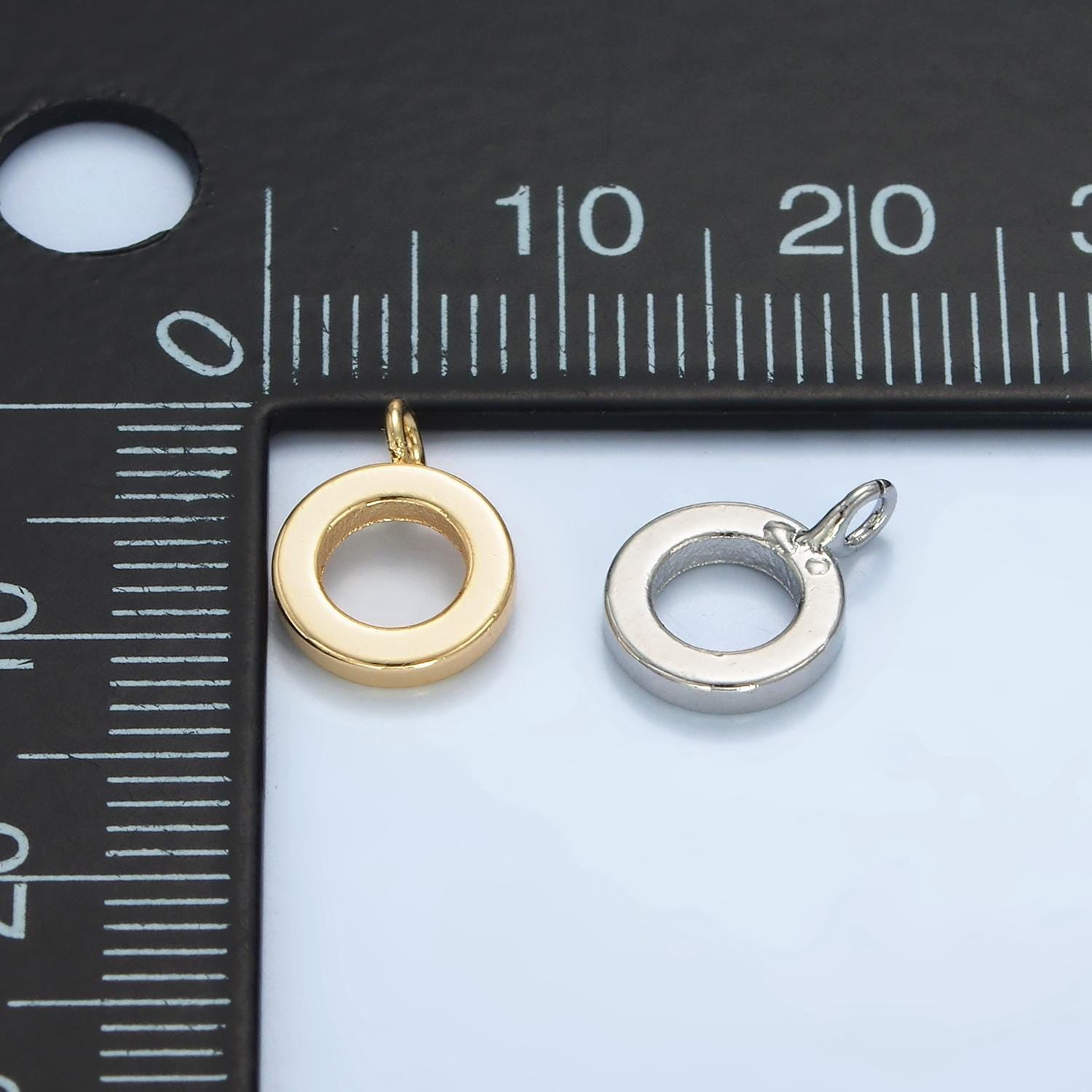 Gold Silver Bail Charm Holder Spacer with Loop Round Bead Spacer with Open Link for Cord Slider Bails Spacer Ring Z856