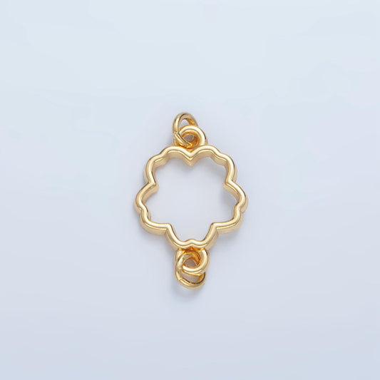 Mini Gold Flower Charm Connector for Bracelet Necklace Open Flower Jewelry Finding Handmade Necklace Earring Bracelet Link Connector F118