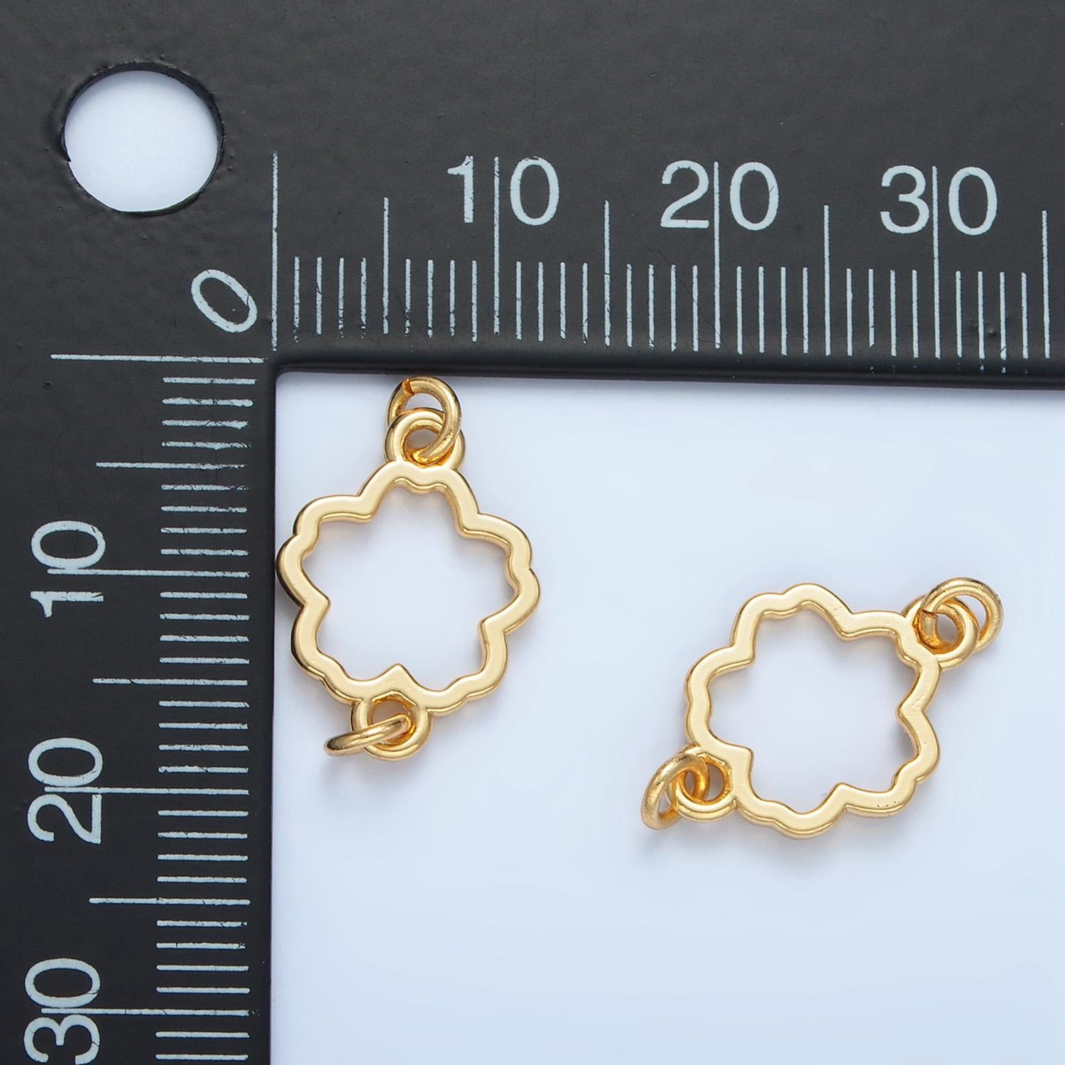 Mini Gold Flower Charm Connector for Bracelet Necklace Open Flower Jewelry Finding Handmade Necklace Earring Bracelet Link Connector F118