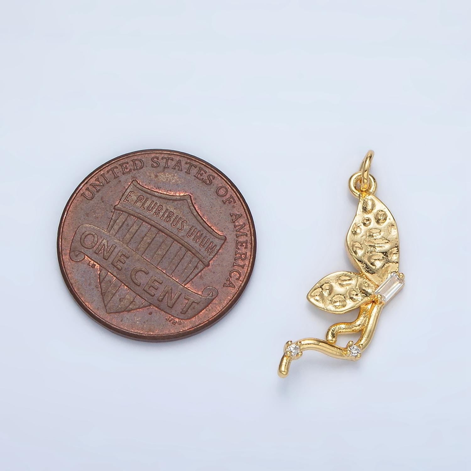 Mini Gold Butterfly Charms 24K Gold Filled Insect Pendant CZ Mariposa Charm Bracelet Necklace for DIY Jewelry Making Supply AC109