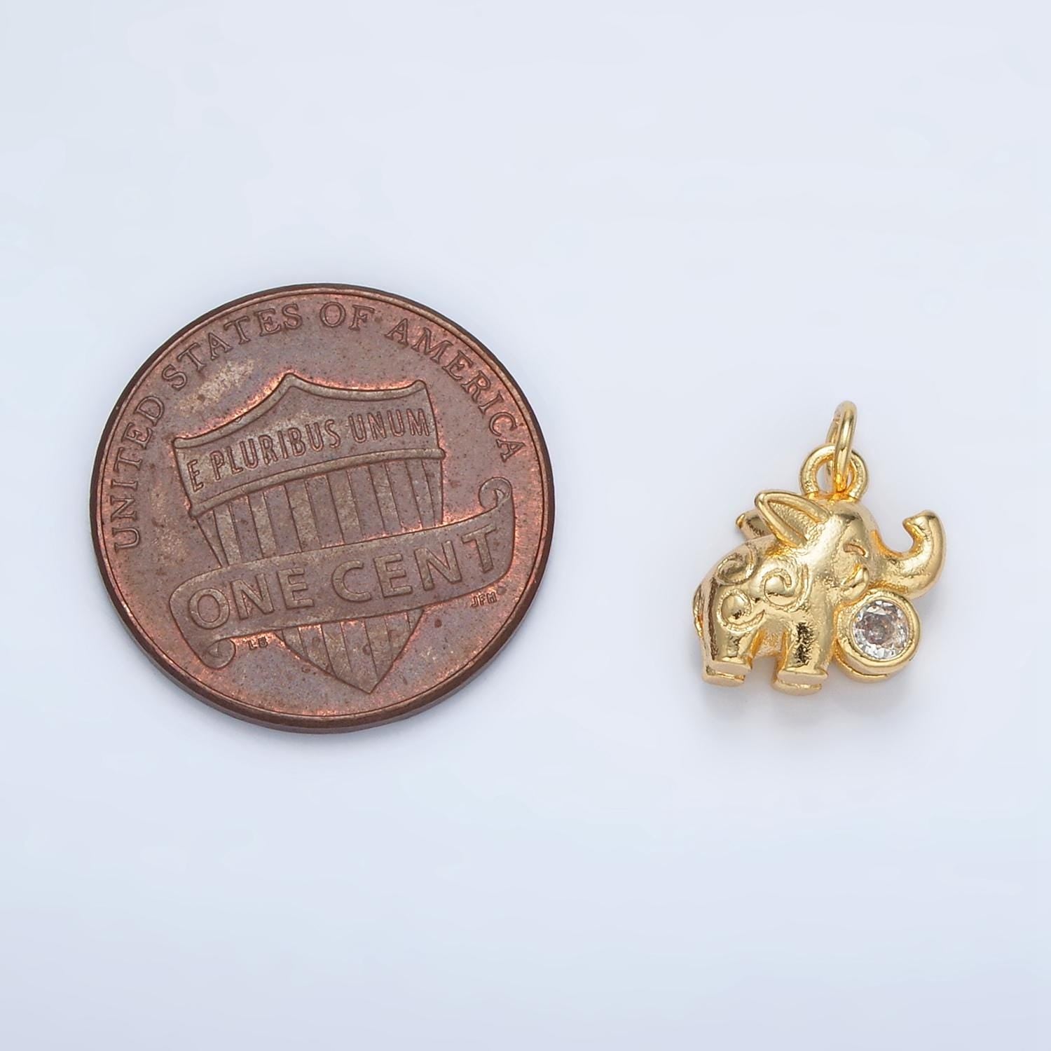 Mini Gold Elephant Charm Small Dumbo Charm Safari Animal Charms 24K Gold Filled Findings AC108