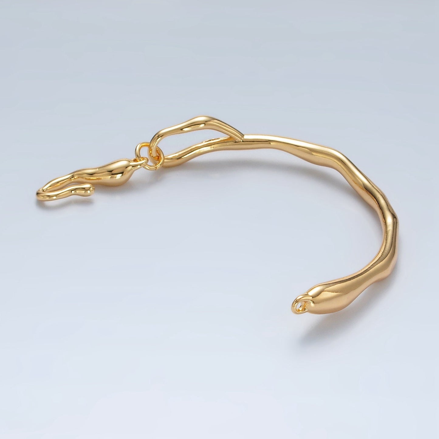 24K Gold Filled Curved Bar Latch Supply in Gold & Silver | Z-834