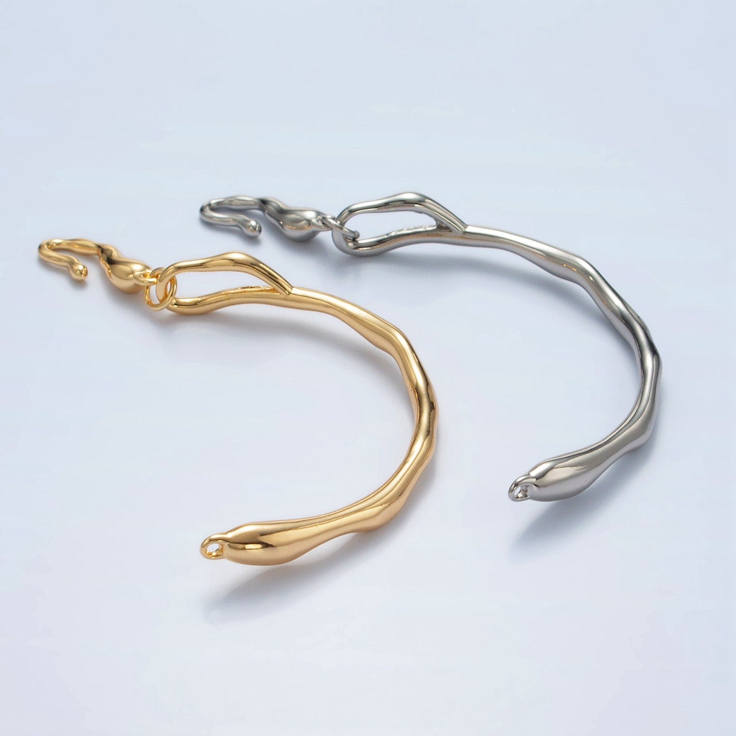 24K Gold Filled Curved Bar Latch Supply in Gold & Silver | Z-834
