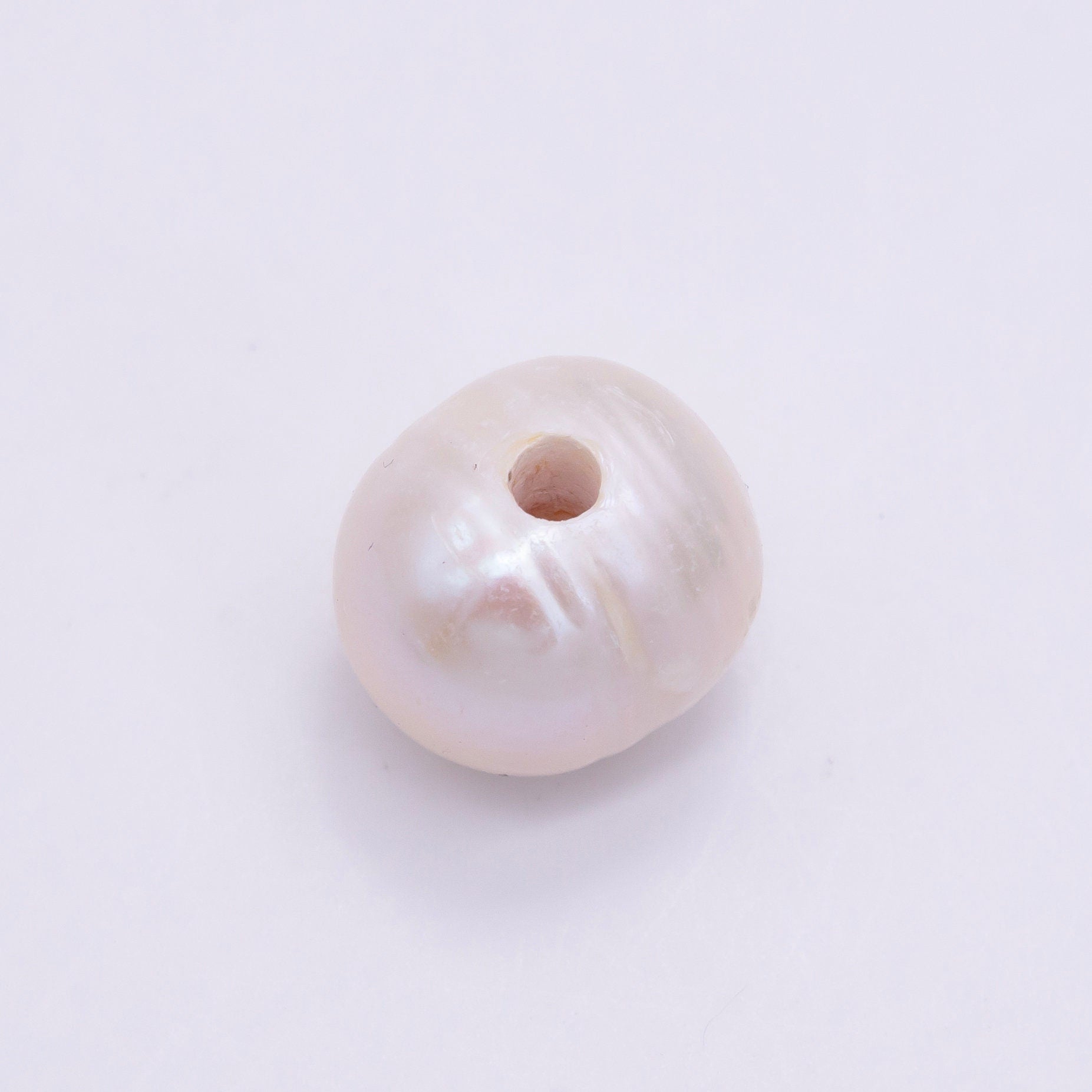 1x Potato Nugget Pearl A Quality Round Freshwater Pearl with 2.5mm Hole for Earring Bracelet Necklace Component Jewelry Making P1759