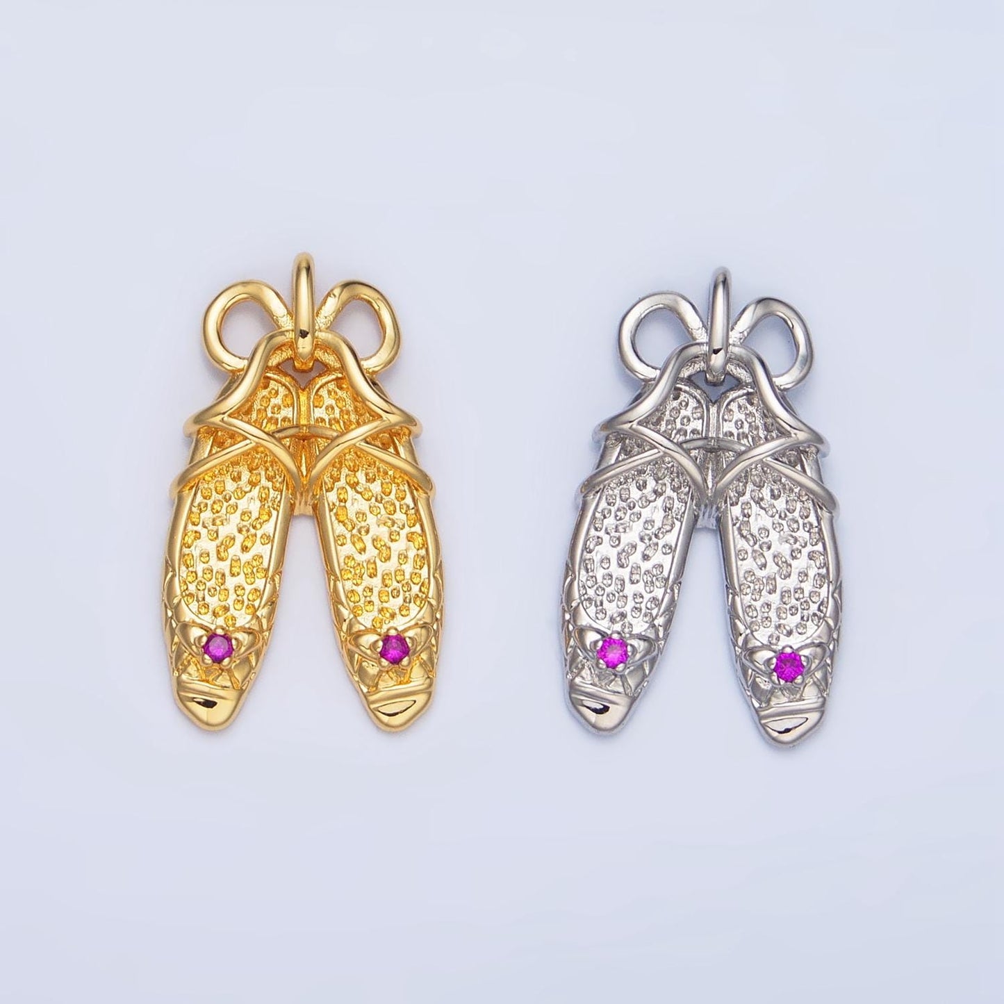 Dainty Ballerina Shoes Dangle Charm Minimalist Jewelry Making Gift for Ballet Girls Pendant AA117