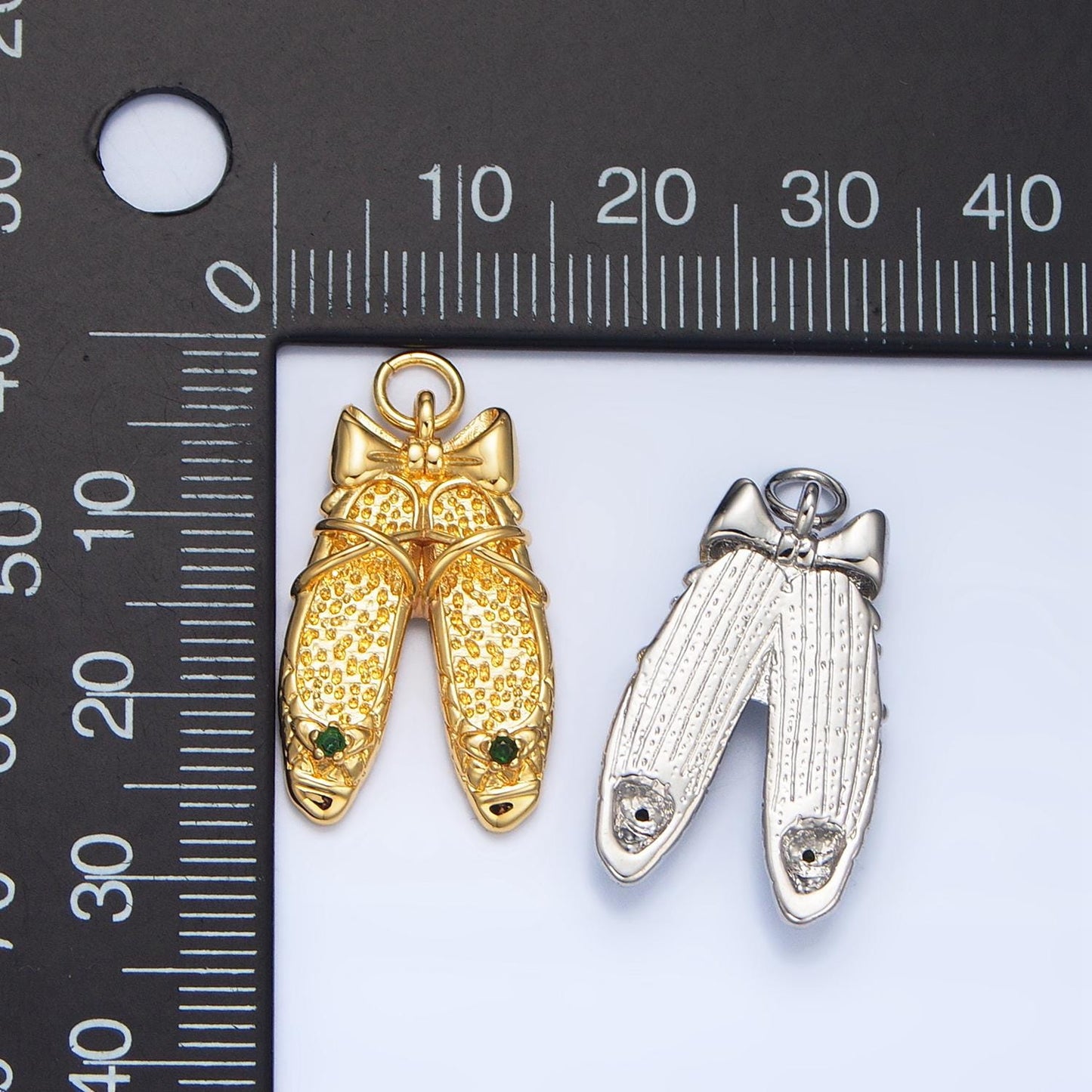 Dainty Ballerina Shoes Dangle Charm Minimalist Jewelry Making Gift for Ballet Girls Pendant E-339