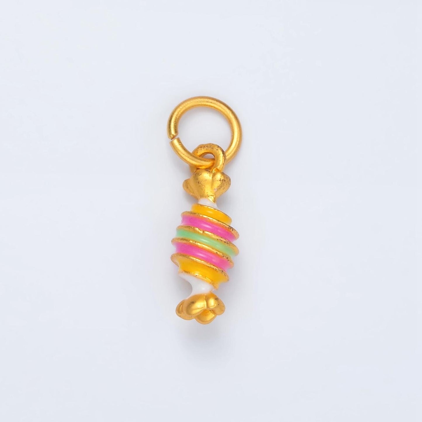 24K Gold Filled Color Twist Candy Pink & Blue Charms | M-146