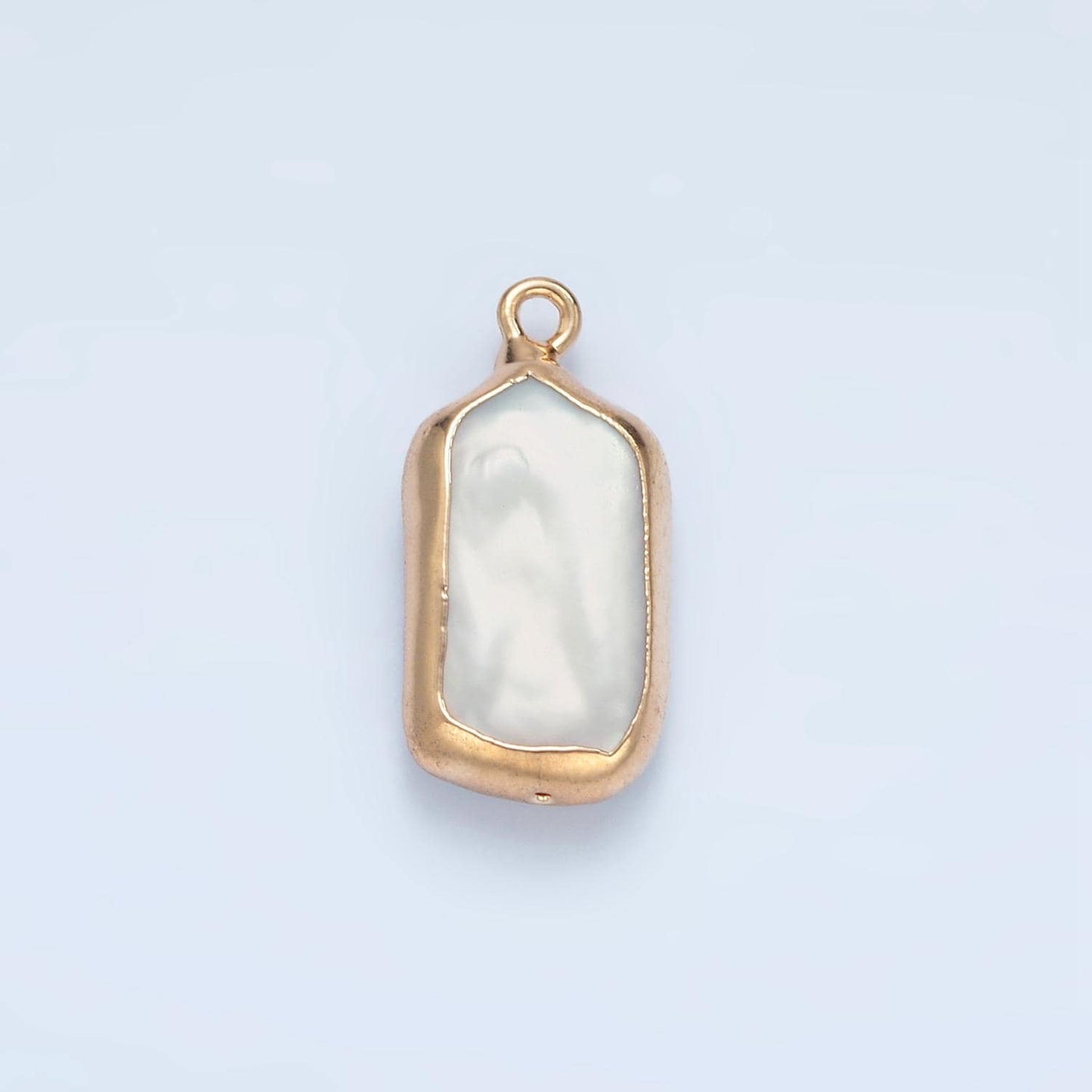 1x Mini Freeform Rectangle Freshwater Pearl Long Geometric Gold Coated Add-On Charm for Bracelet Necklace Bracelet Earring Component P-1760