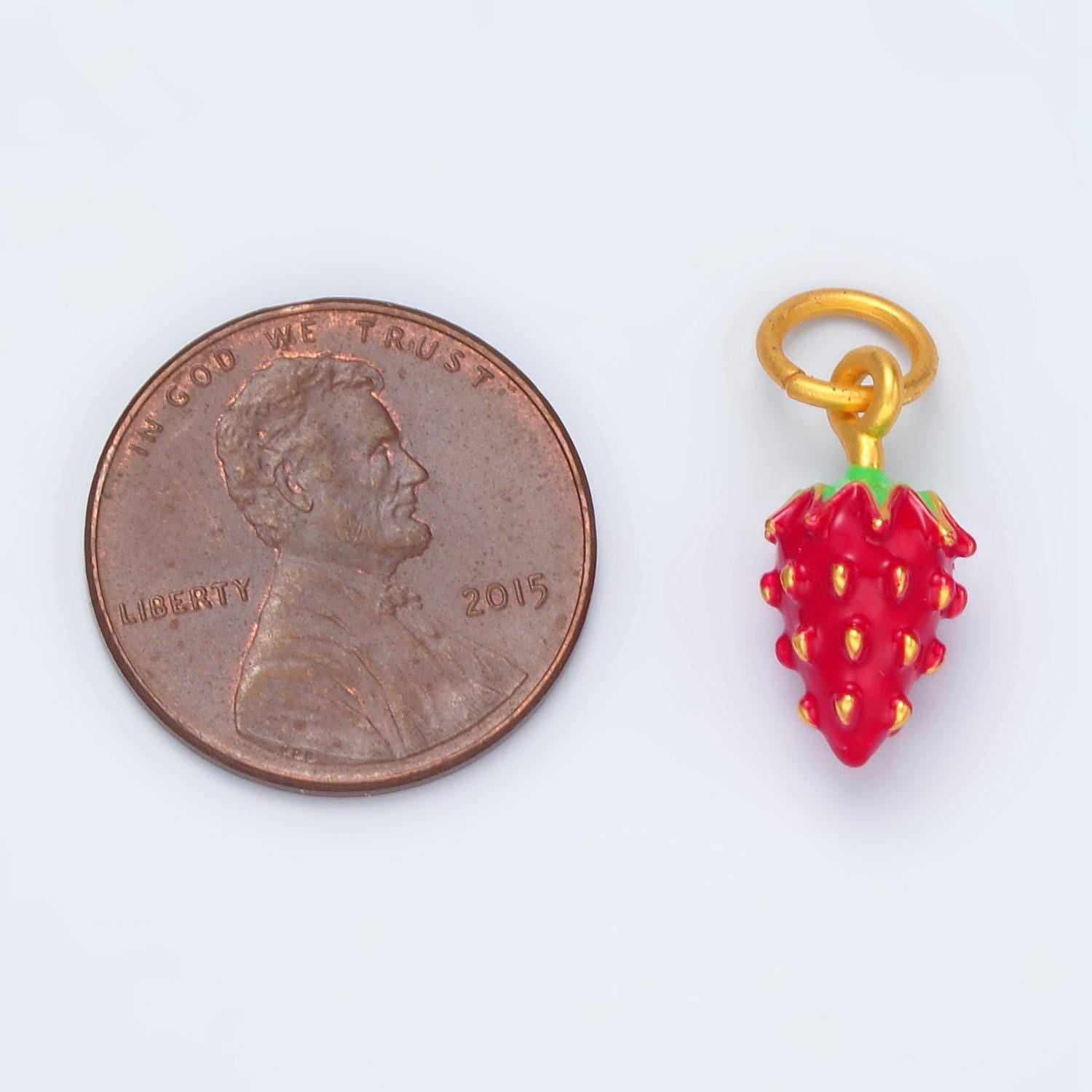 24K Gold Filled Mini Bumpy Textured Dragon Fruit Charm | M-142