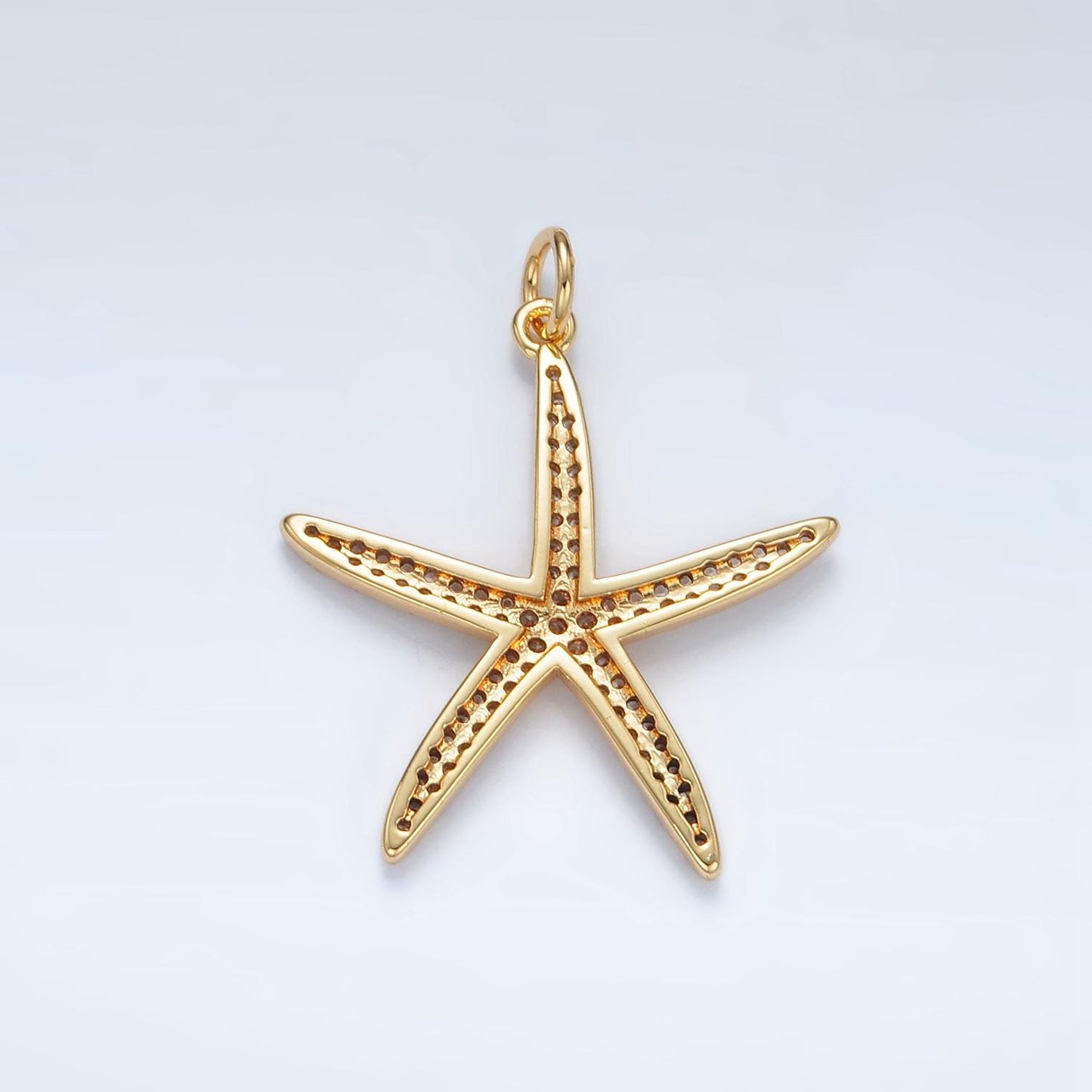 Gold Plated Starfish Micro Pave CZ Clear Stone Pendant Minimalistic Animal Star Fish Dainty Crystal Cz Charm | X195