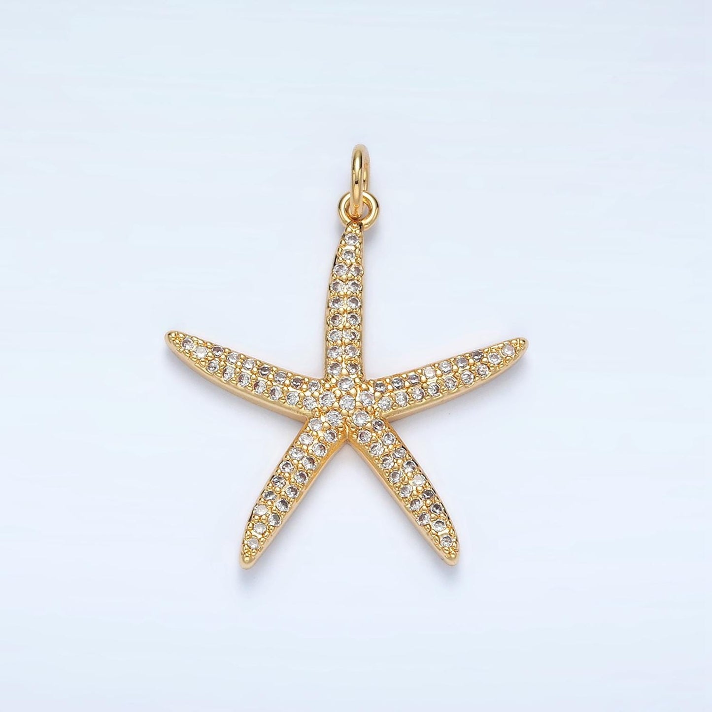 Gold Plated Starfish Micro Pave CZ Clear Stone Pendant Minimalistic Animal Star Fish Dainty Crystal Cz Charm | X195
