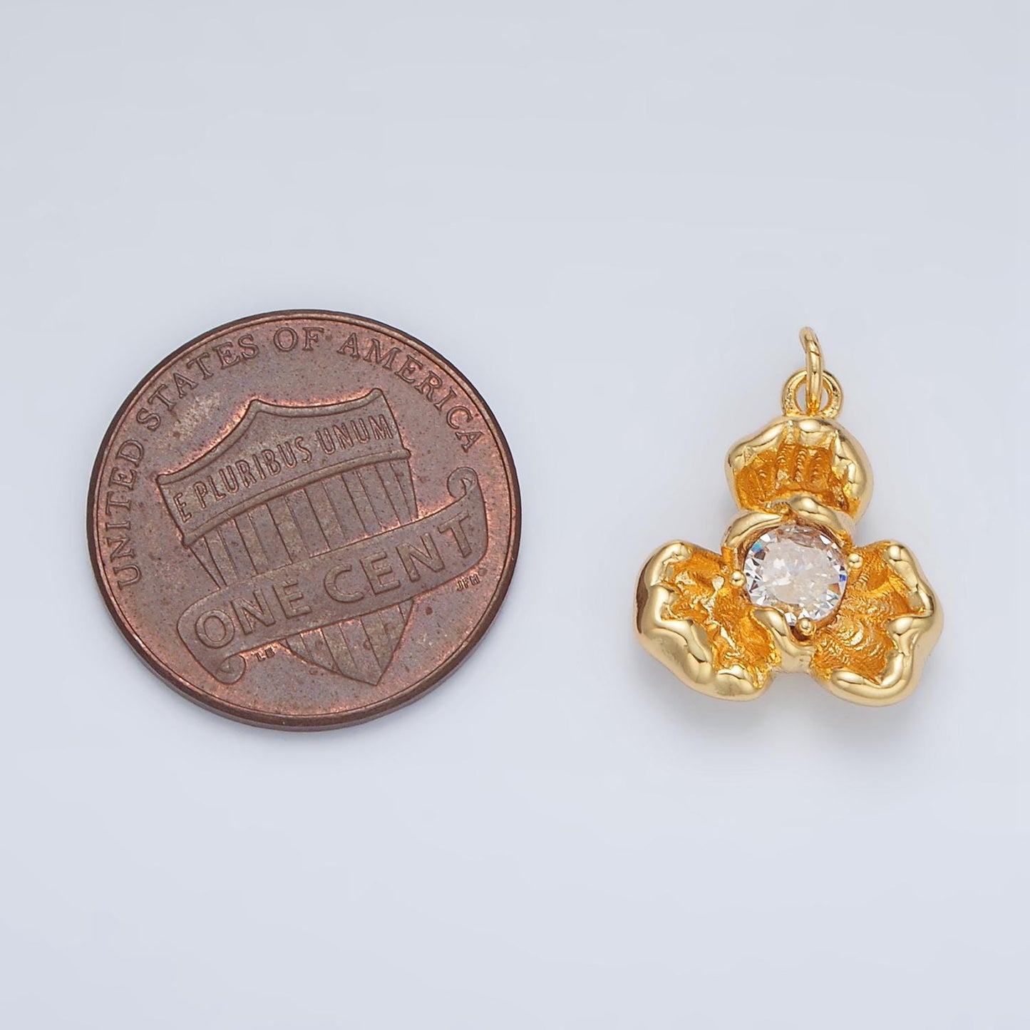 Mini Gold Flower Charm Tiny Floral Charm Spring Charms 24K Gold Filled Findings AC104