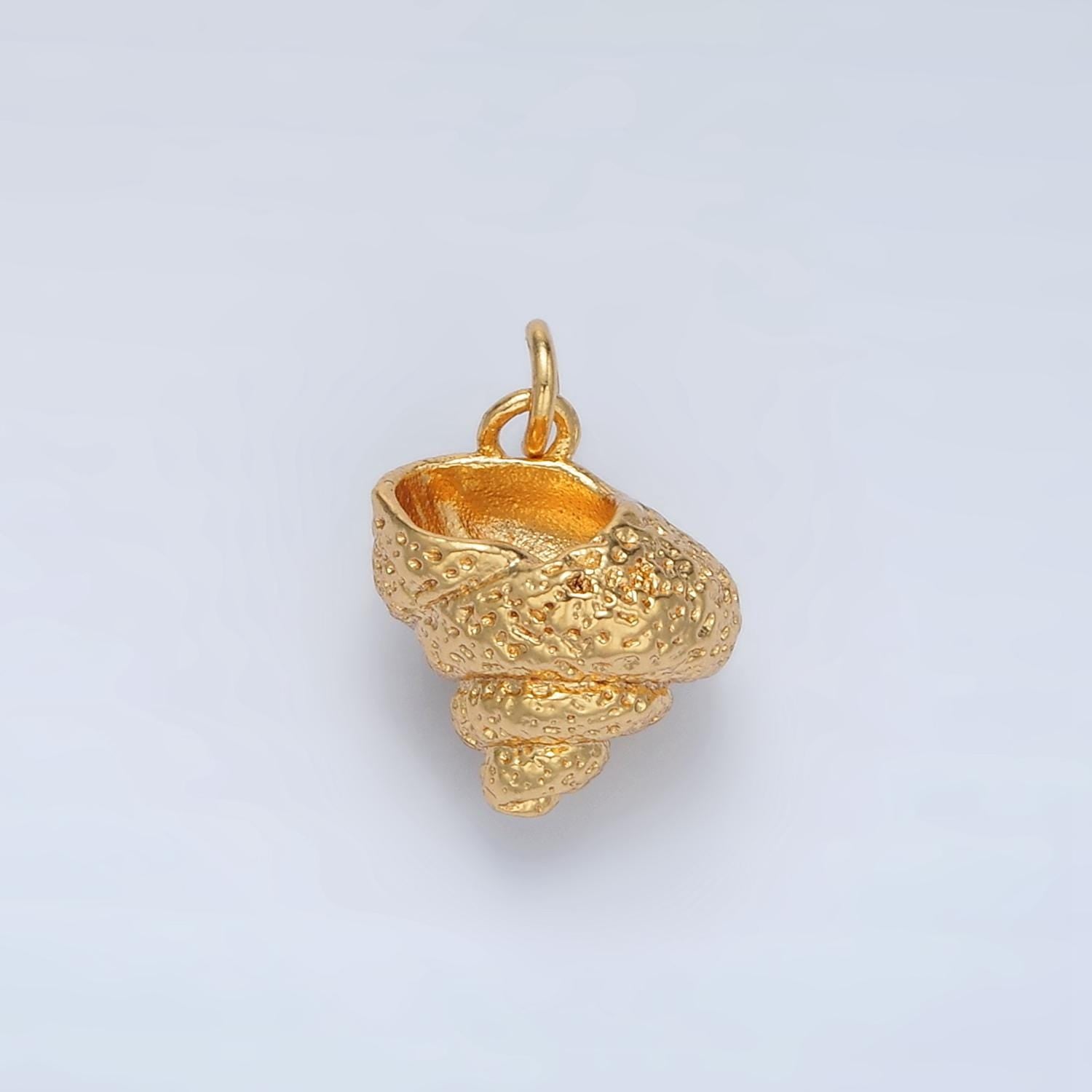 Mini Beach Shell Pendant in 24K Gold Filled Sea Shell Charm in Gold | AC150