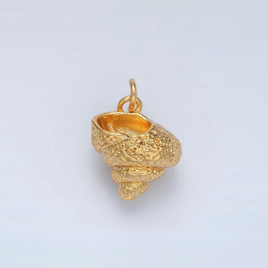 Mini Beach Shell Pendant in 24K Gold Filled Sea Shell Charm in Gold | AC150