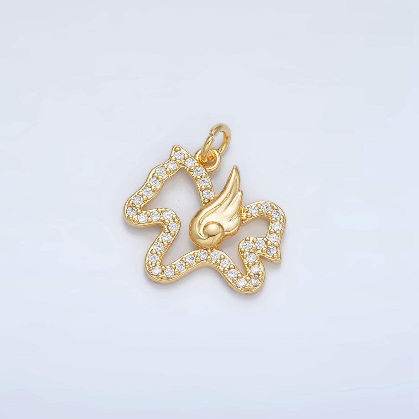 Mini horse Charm Small Pegasus Pendant Kawaii Animal Gold Charm DIY Jewelry Necklace AC106