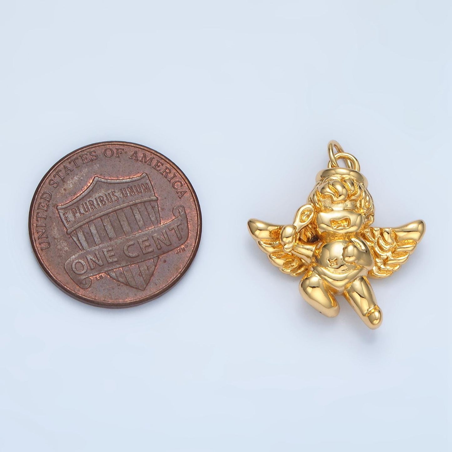14K Gold Filled Crying Cherub Baby Angel, Baby Tantrum Charm | AG-942