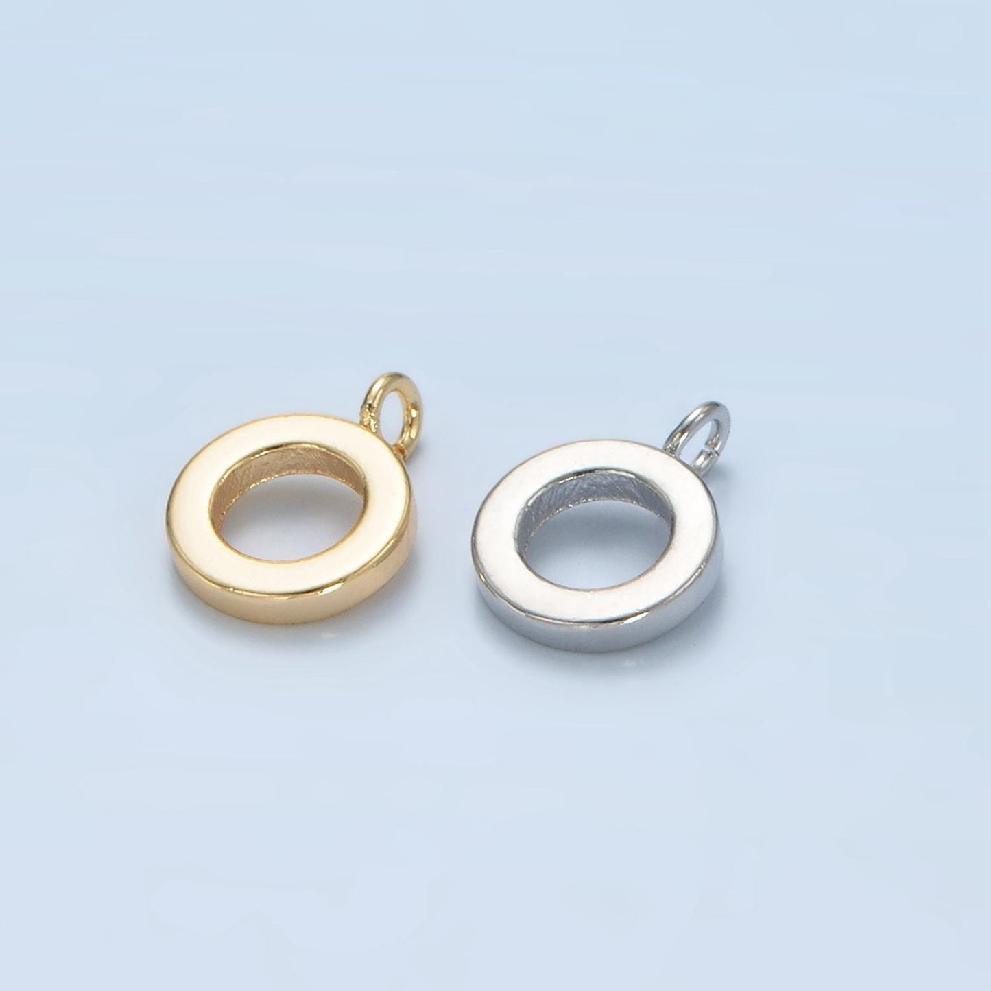 Gold Silver Bail Charm Holder Spacer with Loop Round Bead Spacer with Open Link for Cord Slider Bails Spacer Ring Z856