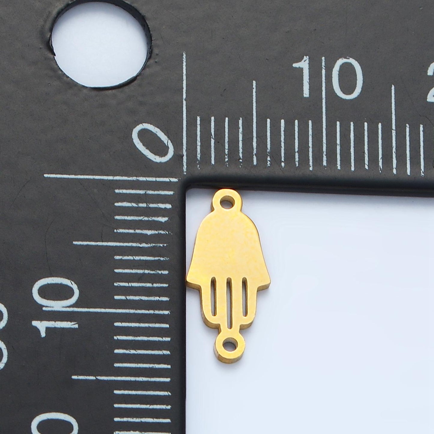 Gold Stainless Steel Hamsa Hand Connector - Dainty Link Connector Hand of Fatimah Charm Connector- for Necklace Bracelet Component F176
