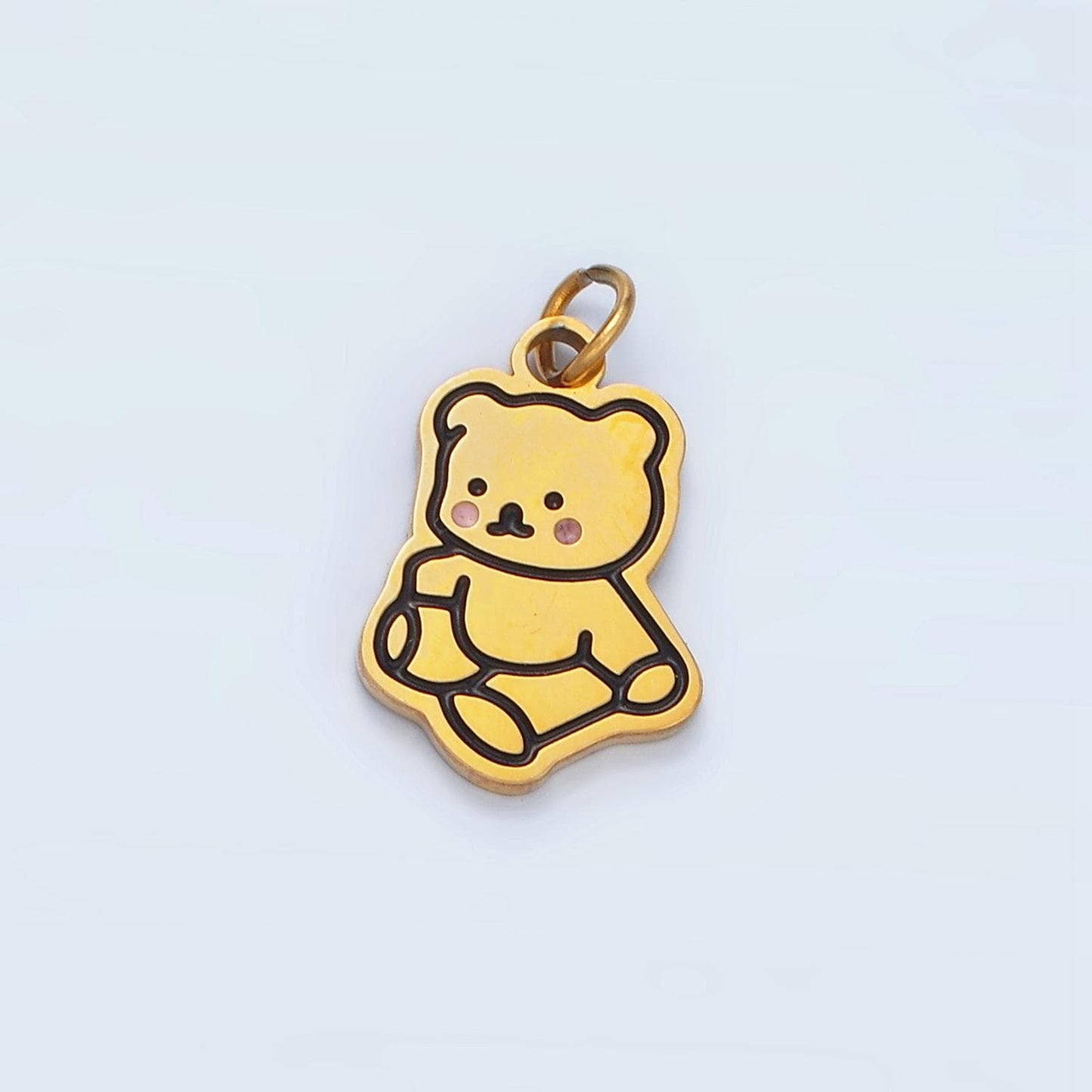 Stainless Steel Teddy Bear Animal Mini Charm for Kids Jewelry | P685