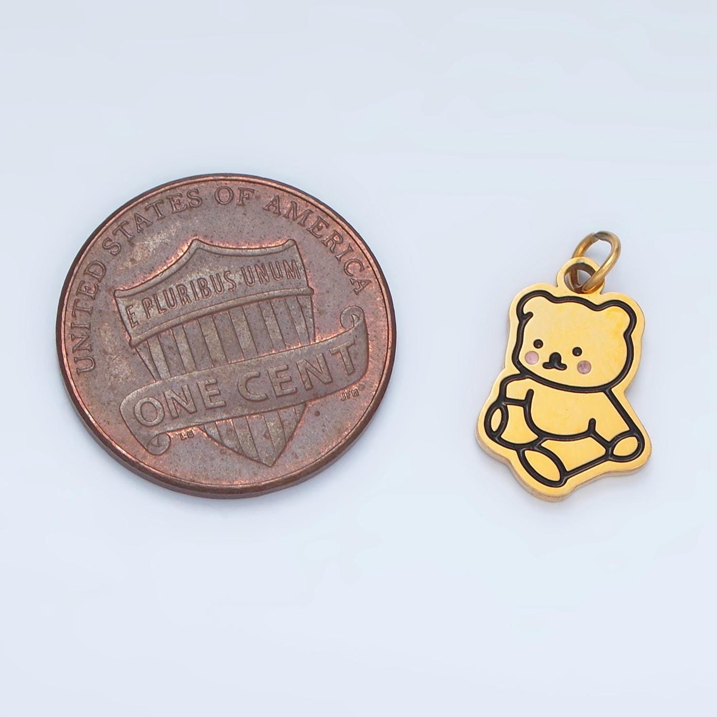 Stainless Steel Teddy Bear Animal Mini Charm for Kids Jewelry | P685