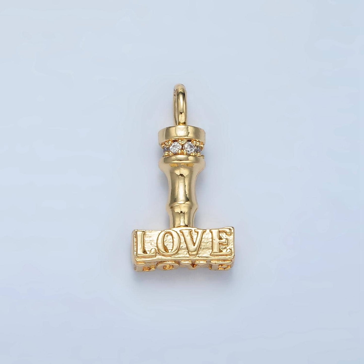 1pc 24k Gold Filled Love Charm Stamped Love Pendant Charm, Charm, For DIY Jewelry, Gold Color, CHGF-1079