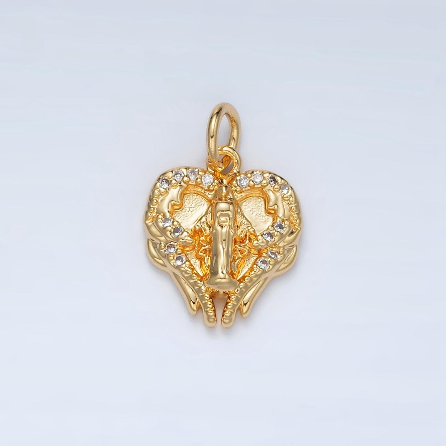 Mini 24K Gold Filled Virgin Mary Charm Miraculous Lady Pendant Religious Heart Charm For DIY Jewelry Making M854
