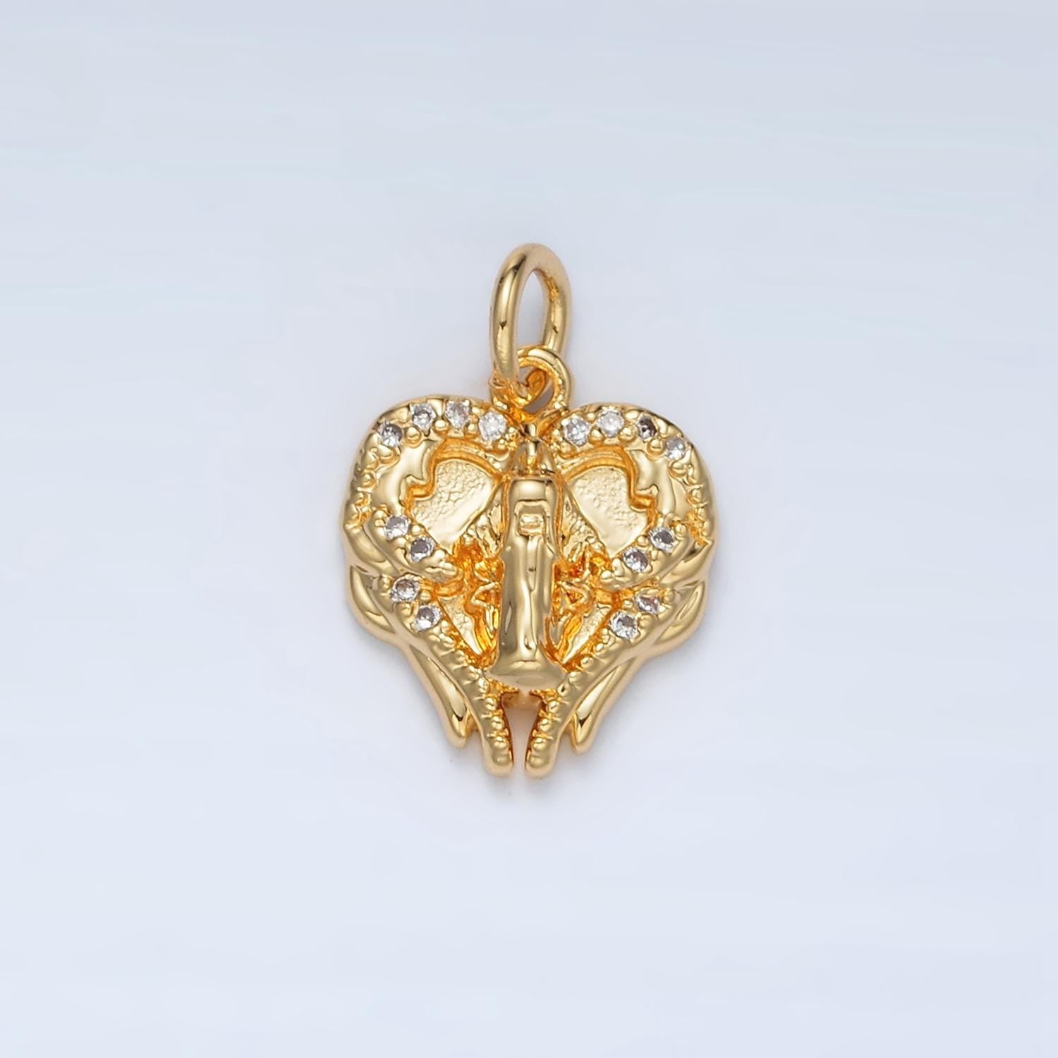Mini 24K Gold Filled Virgin Mary Charm Miraculous Lady Pendant Religious Heart Charm For DIY Jewelry Making M854