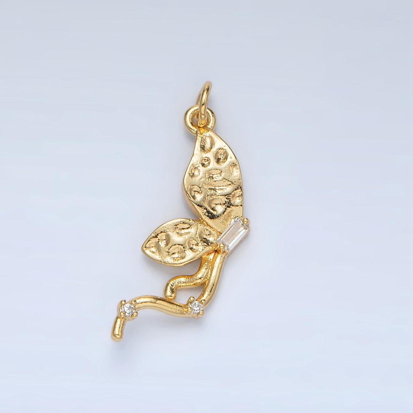 Mini Gold Butterfly Charms 24K Gold Filled Insect Pendant CZ Mariposa Charm Bracelet Necklace for DIY Jewelry Making Supply AC109