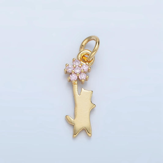 24K Gold Filled Mini Cat Charm Gold Animal Charm | X297