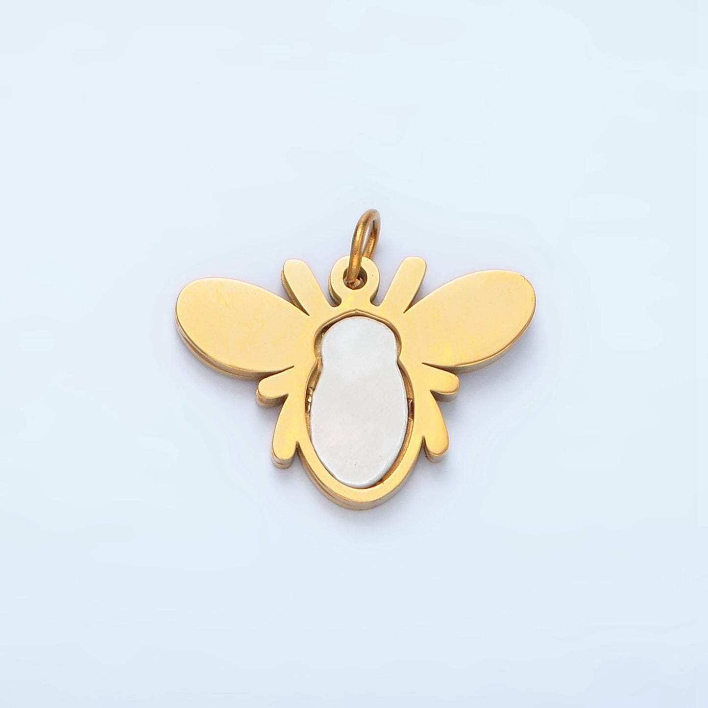 Stainless Steel Pearl Bee Pendant Charm, Insect Bug Pendant Charm Gold Animal Pendant, For DIY Jewelry P-699
