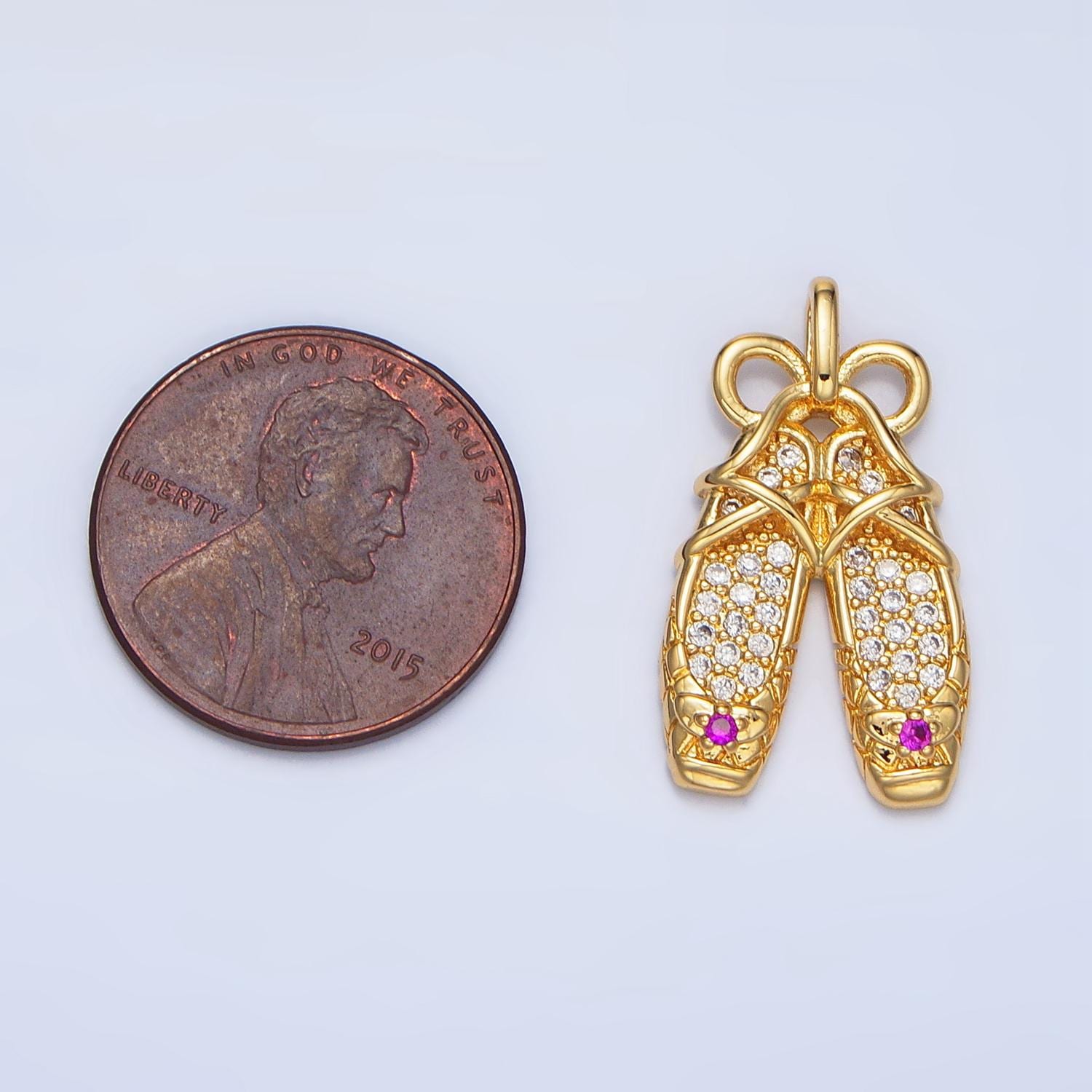 Dainty Ballerina Shoes Dangle Charm Minimalist Jewelry Making Gift for Ballet Girls Pendant AA119
