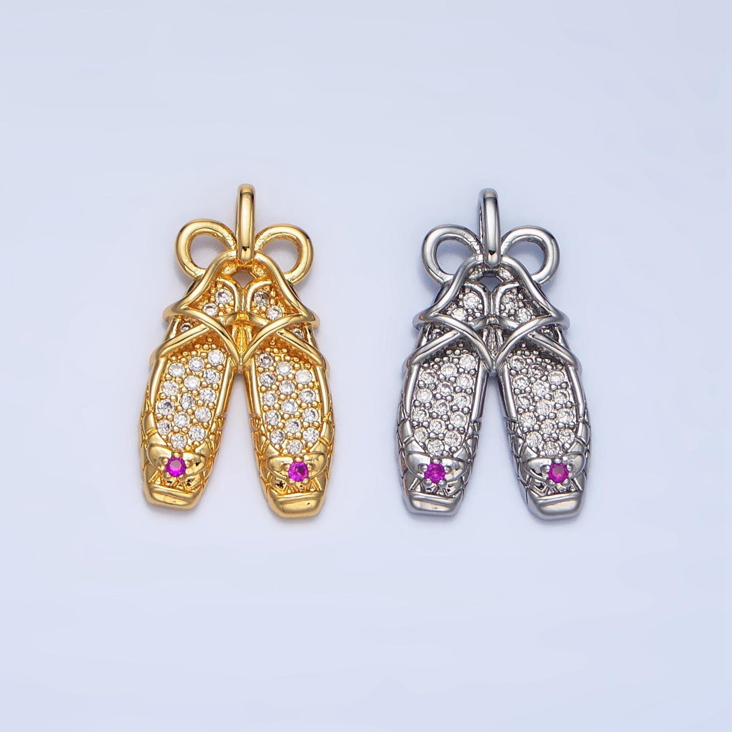 Dainty Ballerina Shoes Dangle Charm Minimalist Jewelry Making Gift for Ballet Girls Pendant AA119