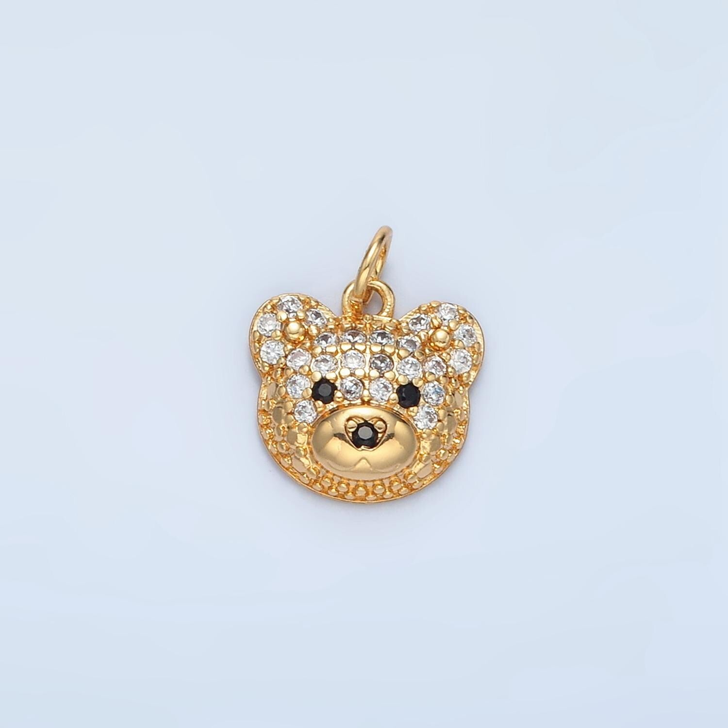 Mini Gold Teddy Bear Charm Dangle Charm for Necklace Earring Bracelet Bear Family Jewelry Making Supply M015