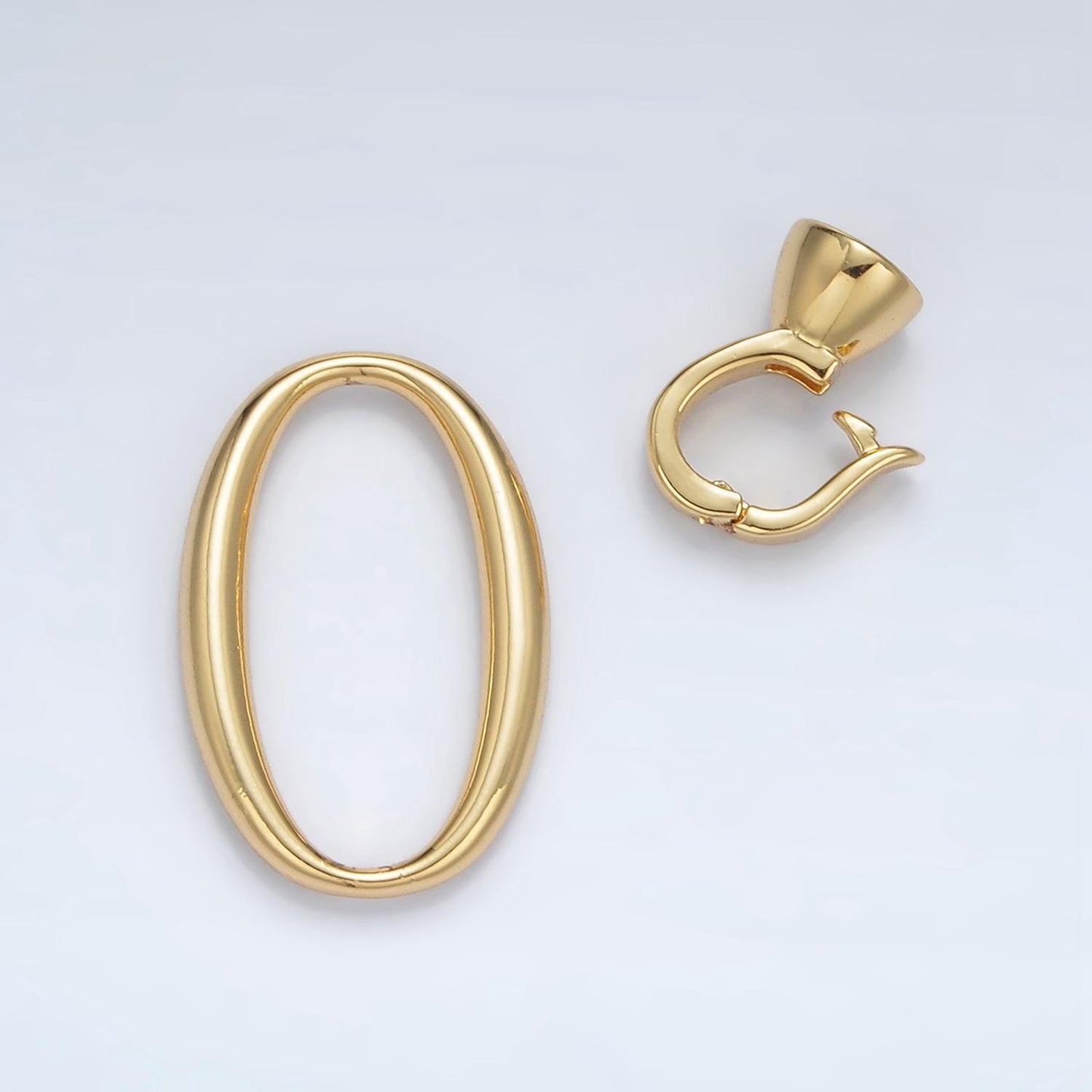 24K Gold Filled Oval Snap Latch For Jewelry Closure Finding | Z-862