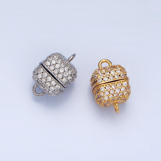 Gold Cube Magnetic Jewelry Clasp Gold Micro Pave Clasp Dainty Square Style Clasp for Jewelry Making Findings Z895