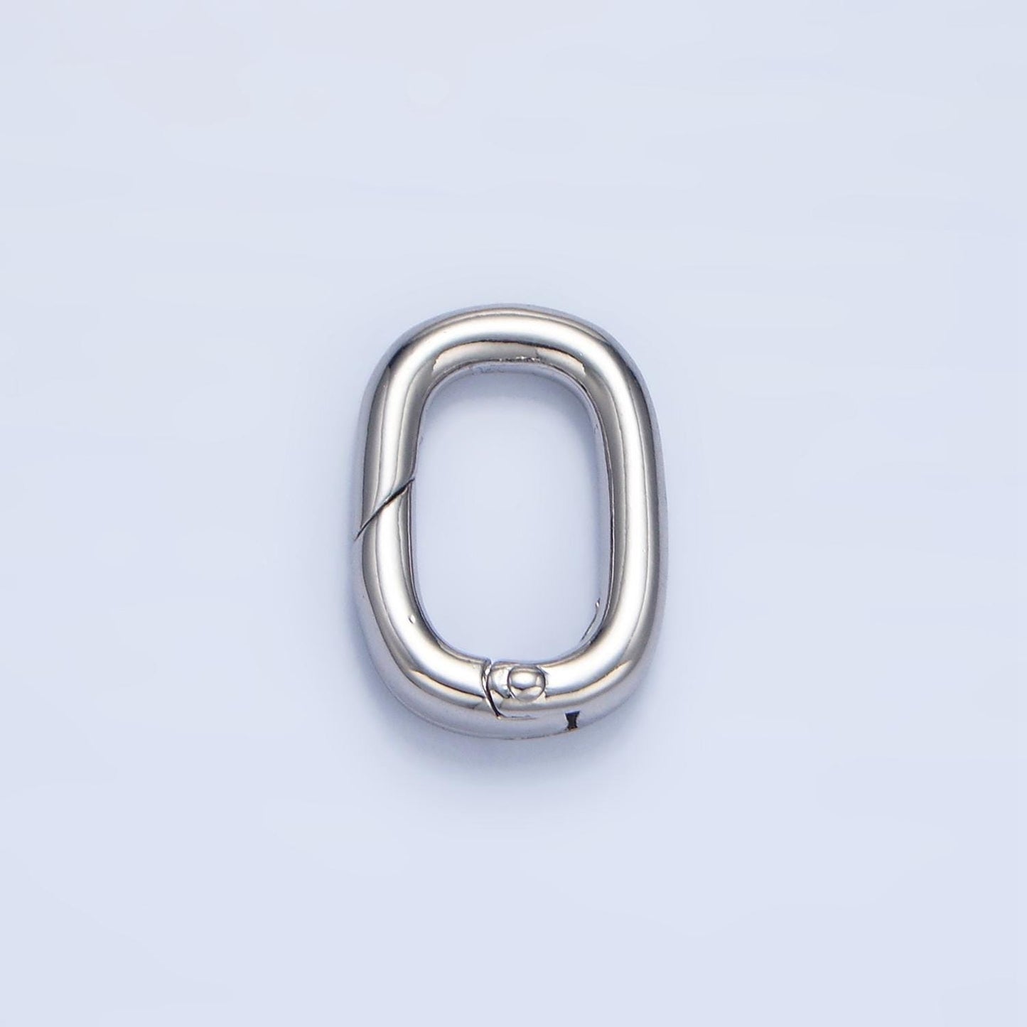 Mini Gold Spring Gate Ring, Push Gate ring 12.4 x 17.5mm Oval Ring Charm Holder Gold Silver Clasp for Jewelry Making Supply Z959