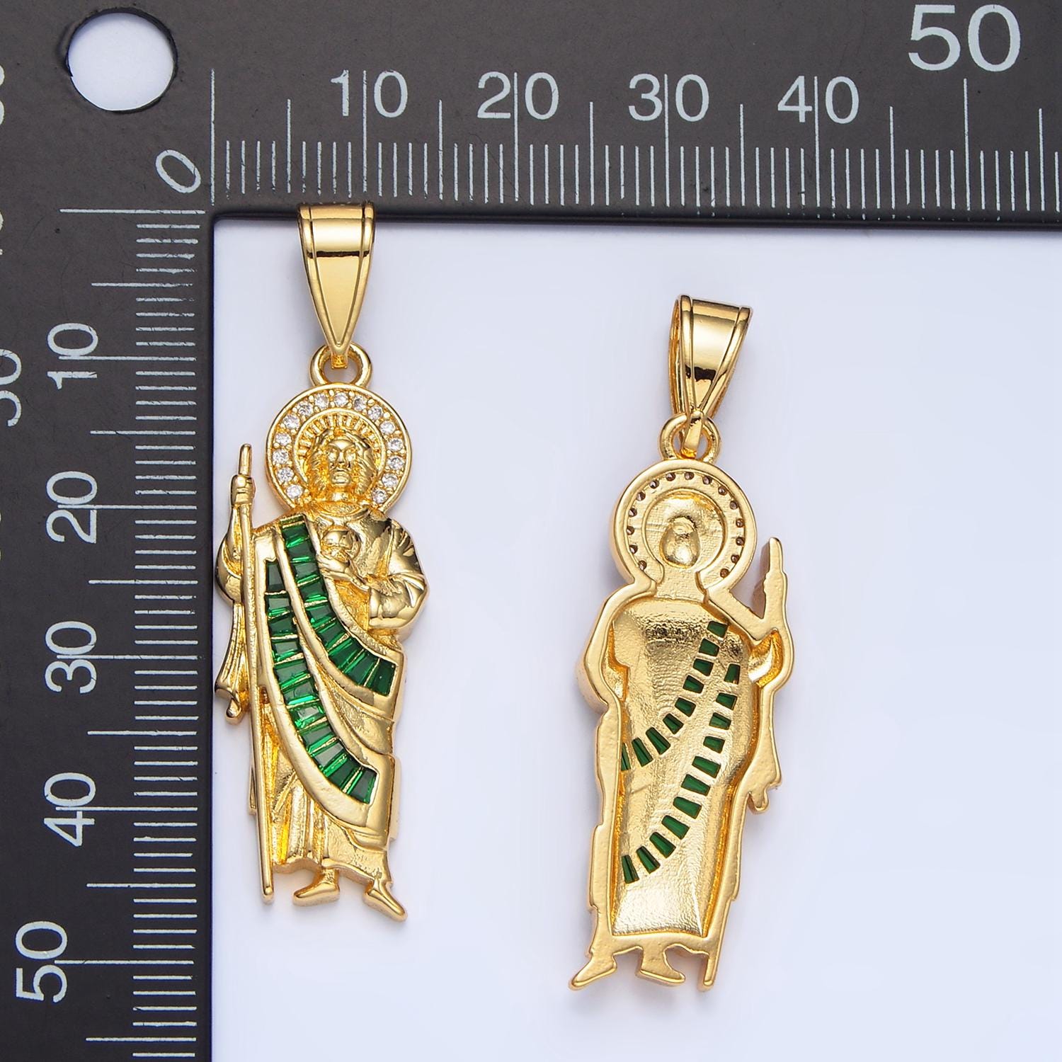 24k Gold Filled Saint Jude Necklace Pendant San Judas Tadeo Cadena Religious Saint Jude Grandiosa Cadena de San Judas Catholic Pendant AA895