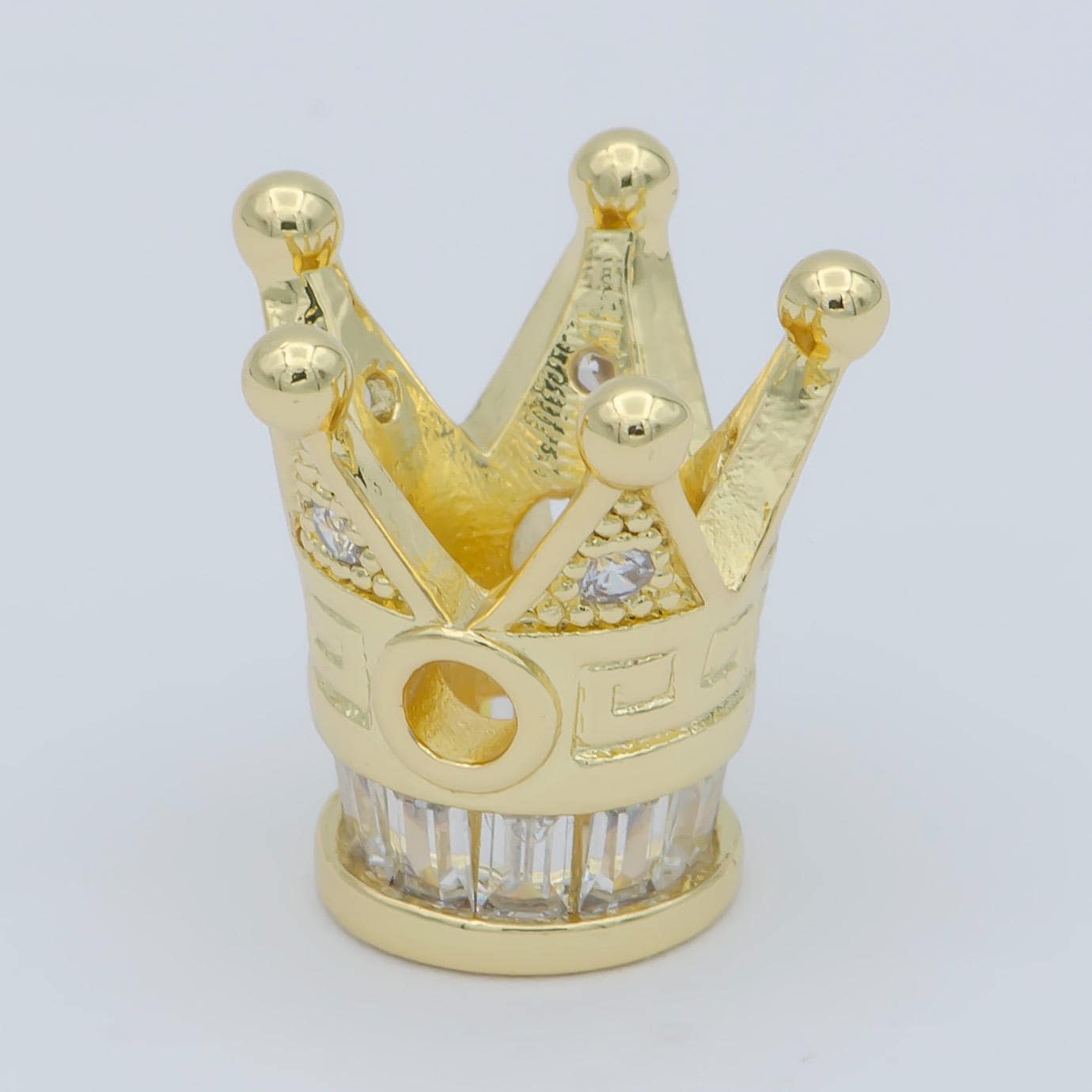 1pc Gold Crown Beads Spacer Crown Beads for DIY Necklace Beads Silver Black CZ Bracelet Bead Supply B570